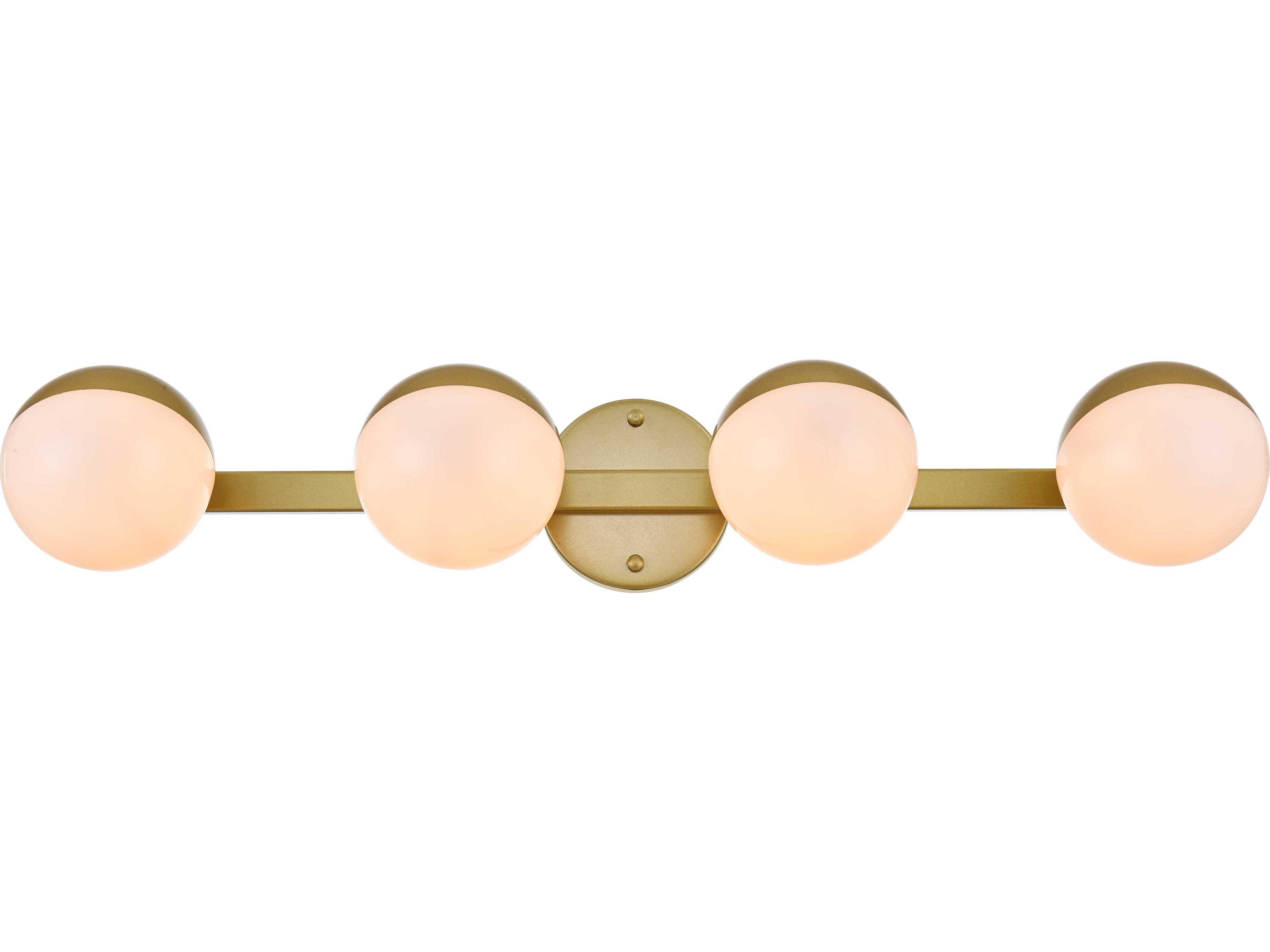 Elegant Lighting Majesty 4-Light Brass Glass Vanity Light