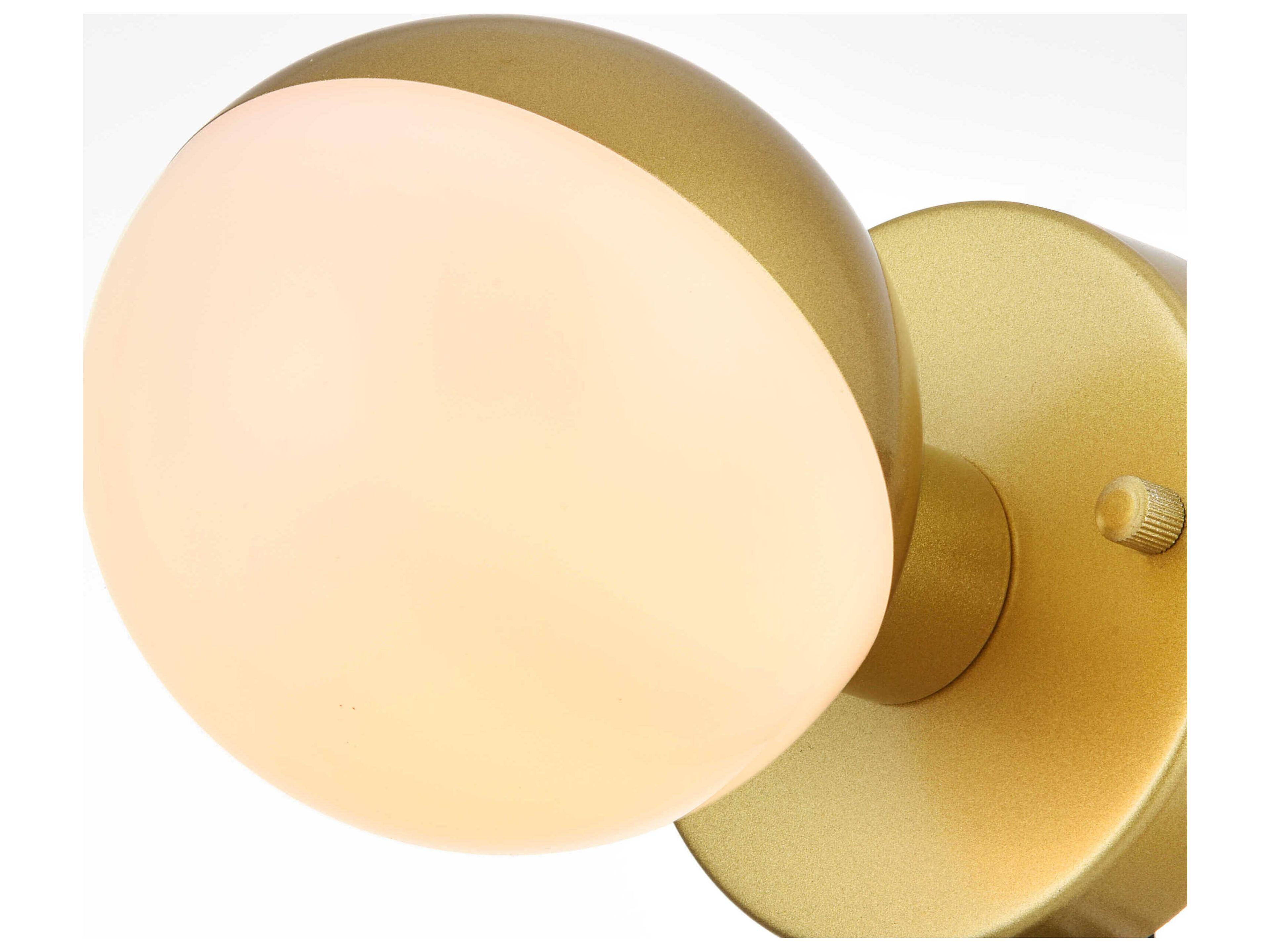 Elegant Lighting Majesty 1-Light Brass Glass Wall Sconce