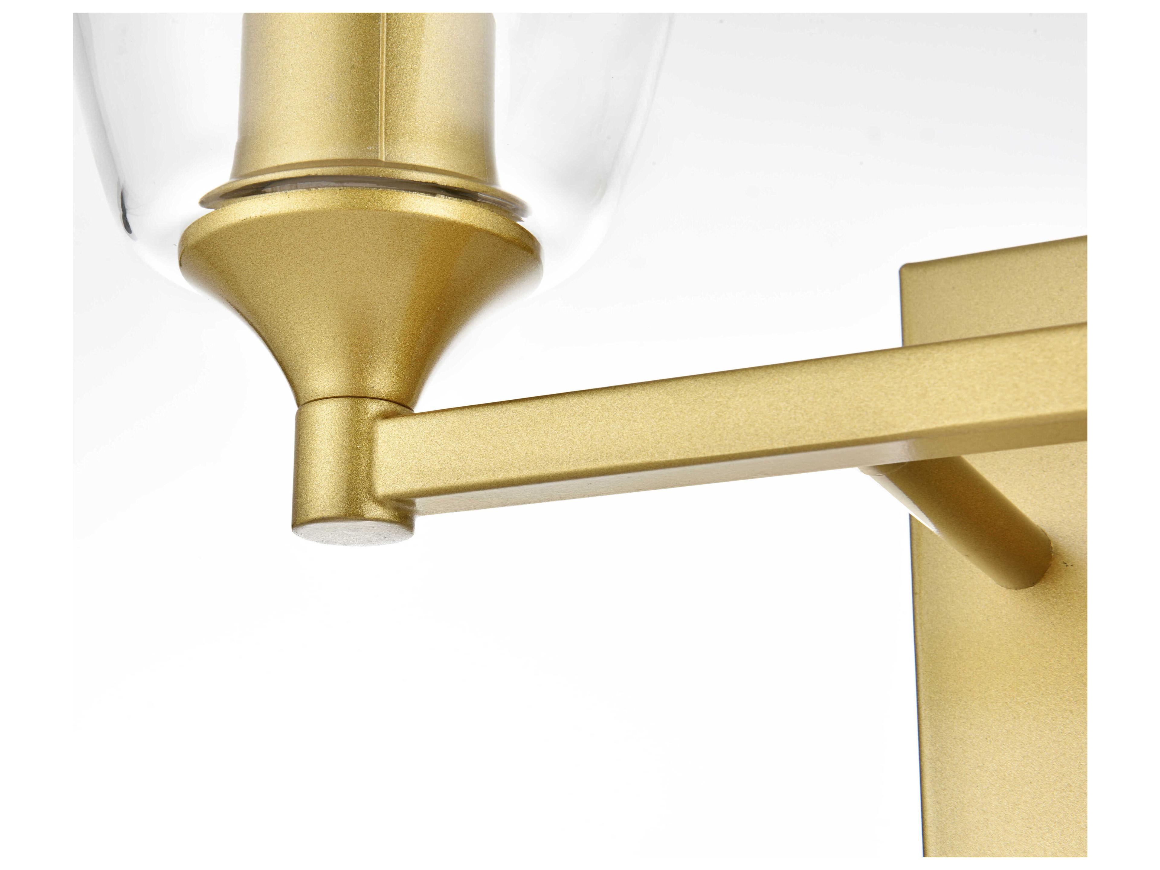 Elegant Lighting Gianni 2-Light Brass Glass Vanity Light