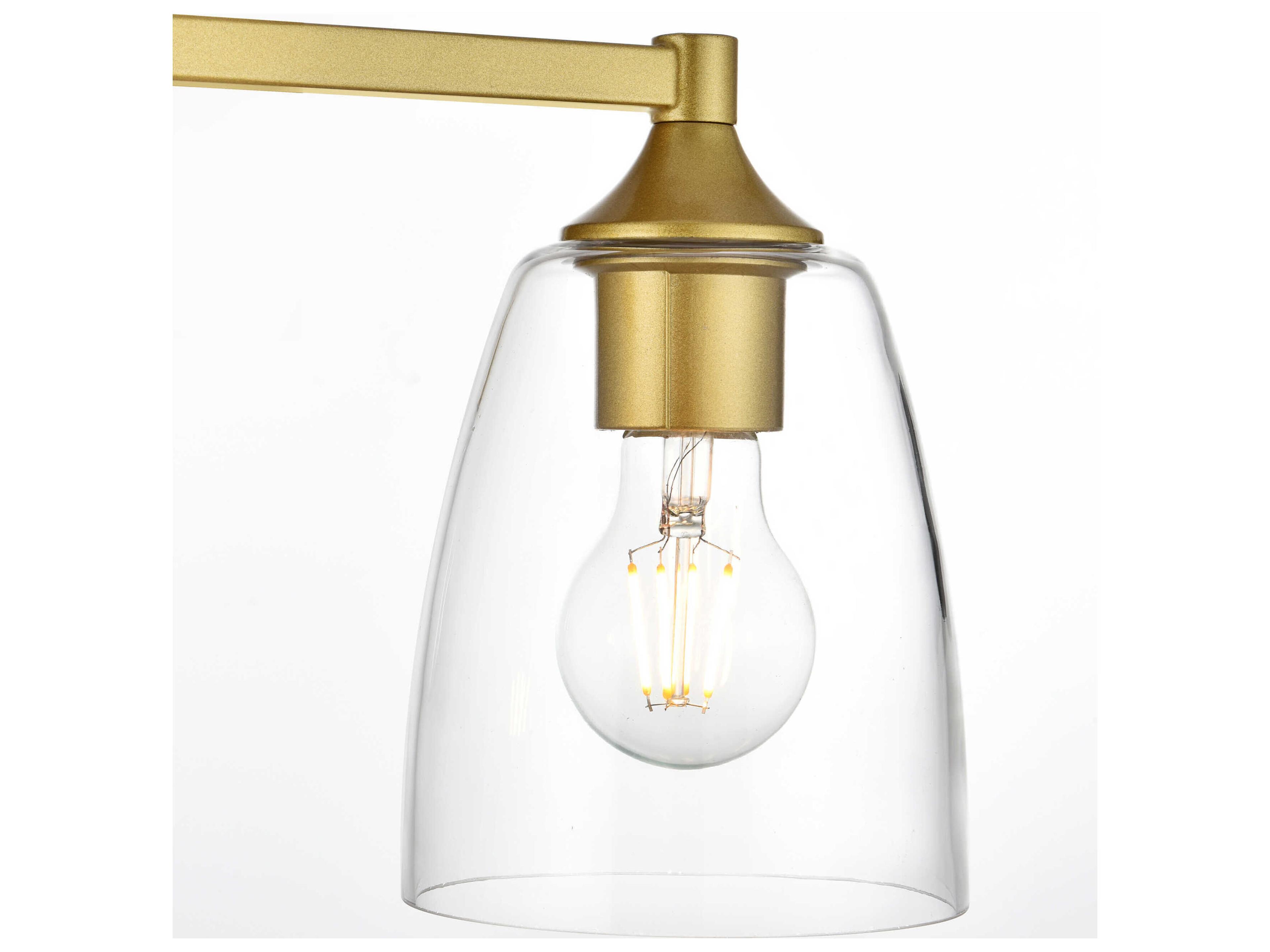 Elegant Lighting Gianni 4-Light Brass Glass Vanity Light