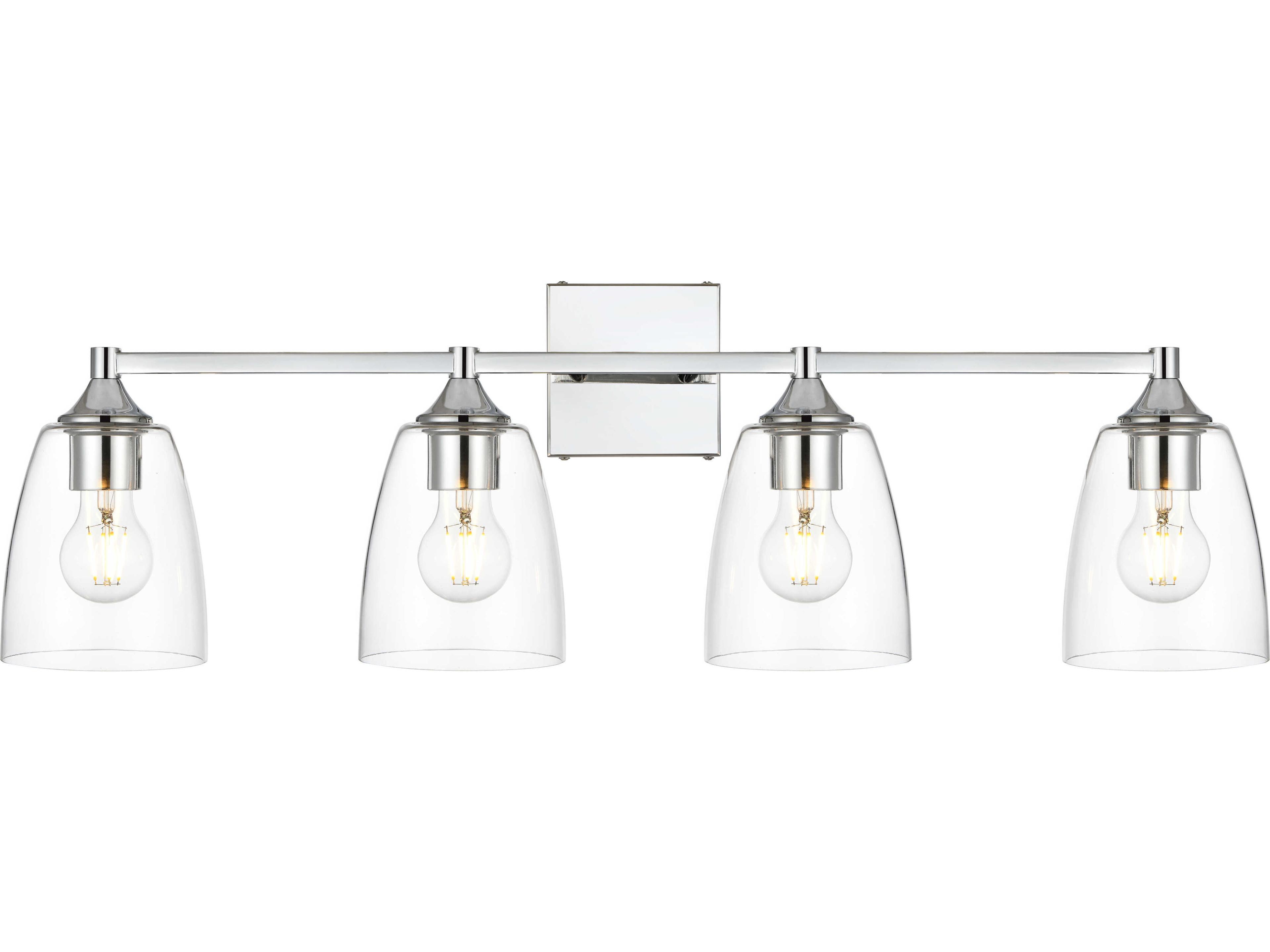 Elegant Lighting Gianni 4-Light Chrome Glass Vanity Light