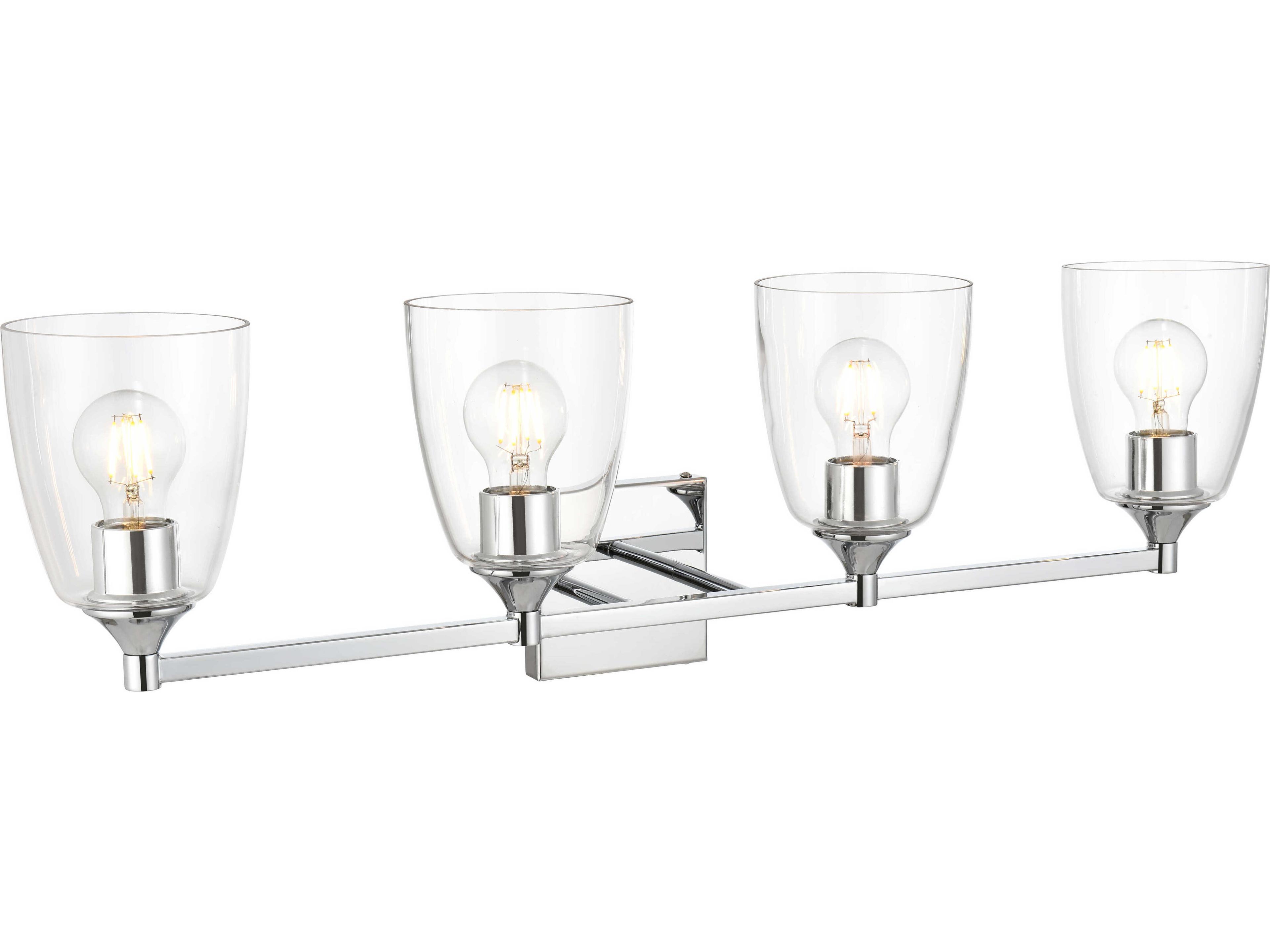 Elegant Lighting Gianni 4-Light Chrome Glass Vanity Light