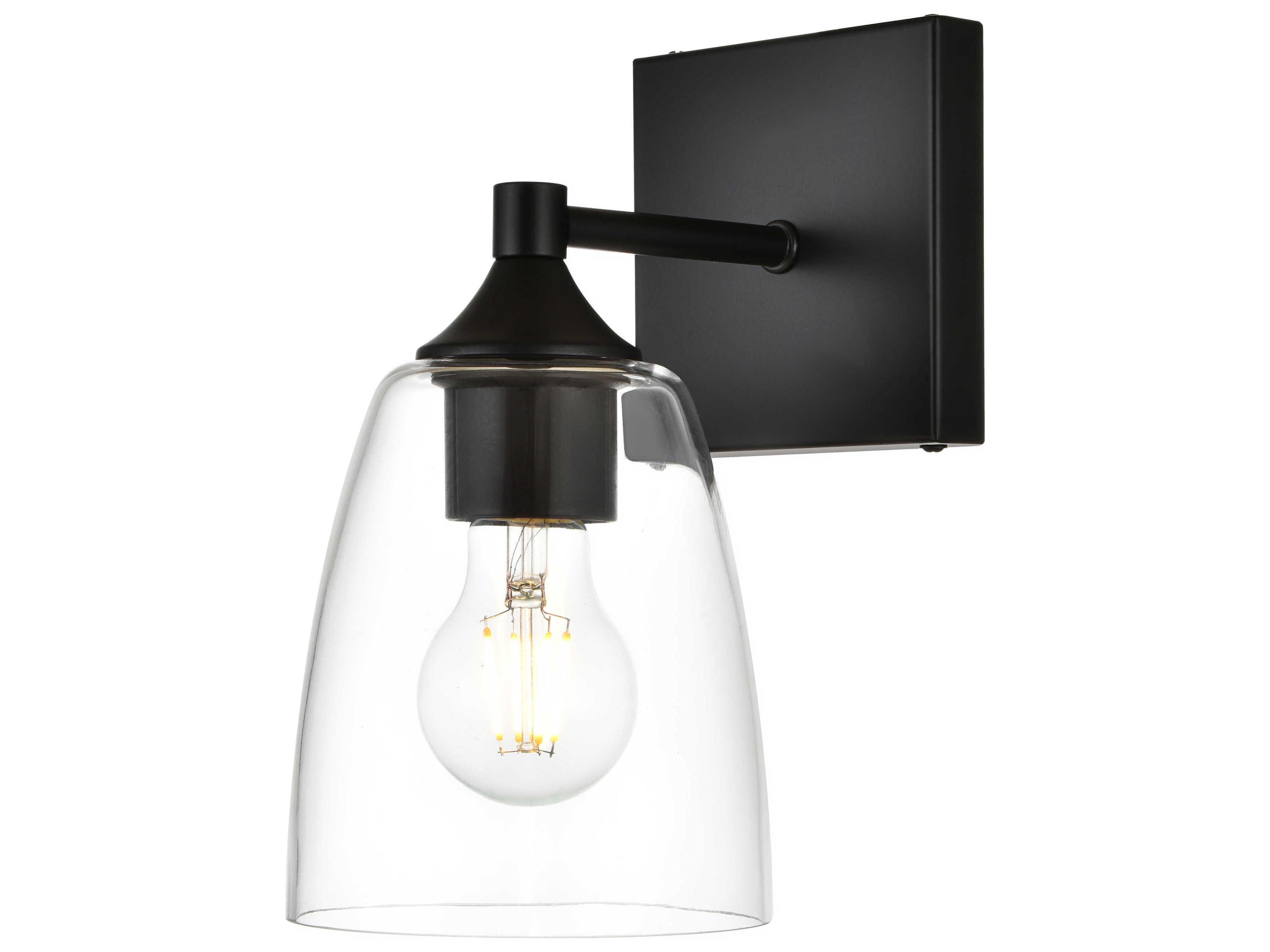 Gianni 1-Light Black Glass Wall Sconce