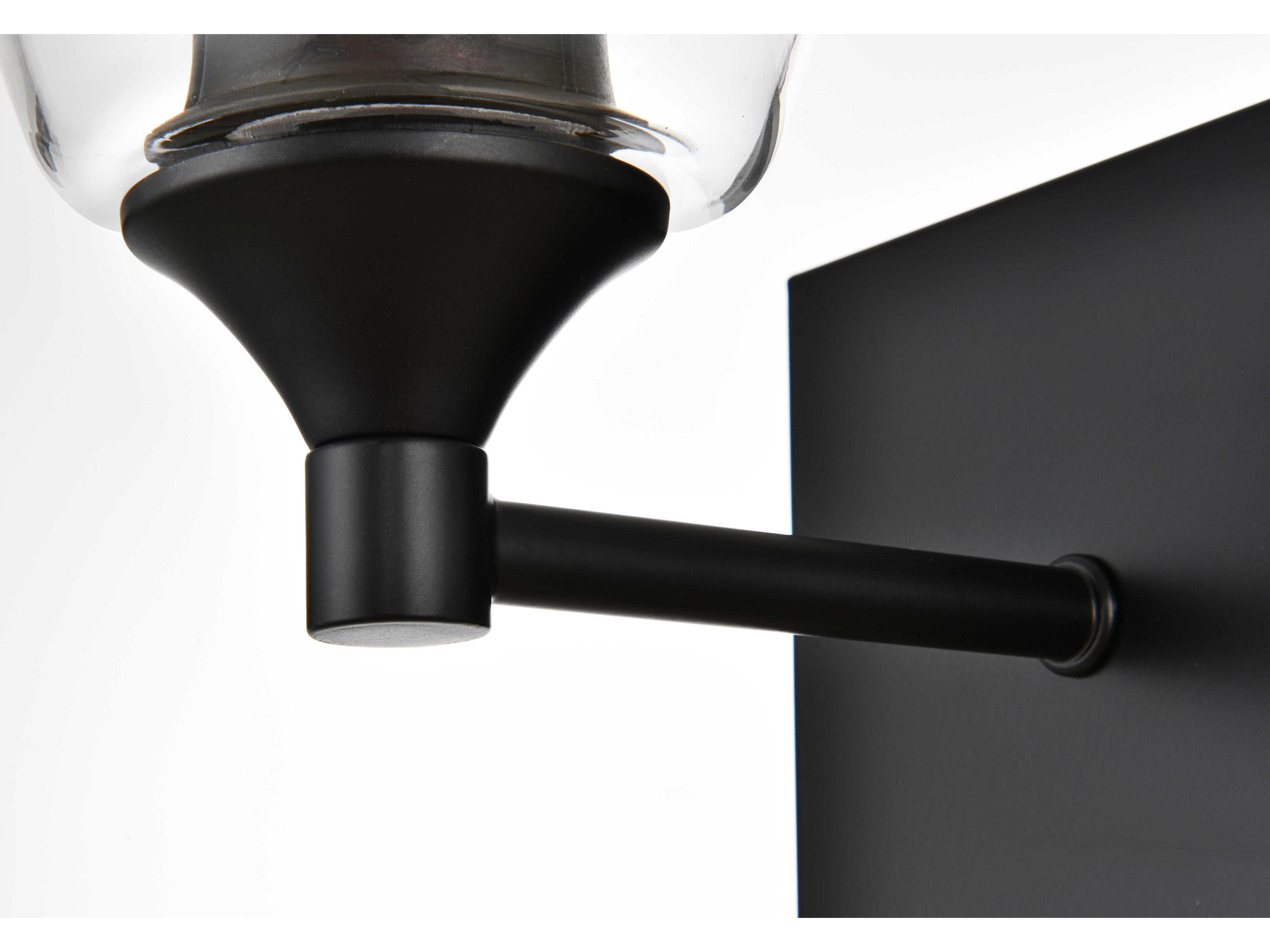 Elegant Lighting Gianni 1-Light Black Glass Wall Sconce