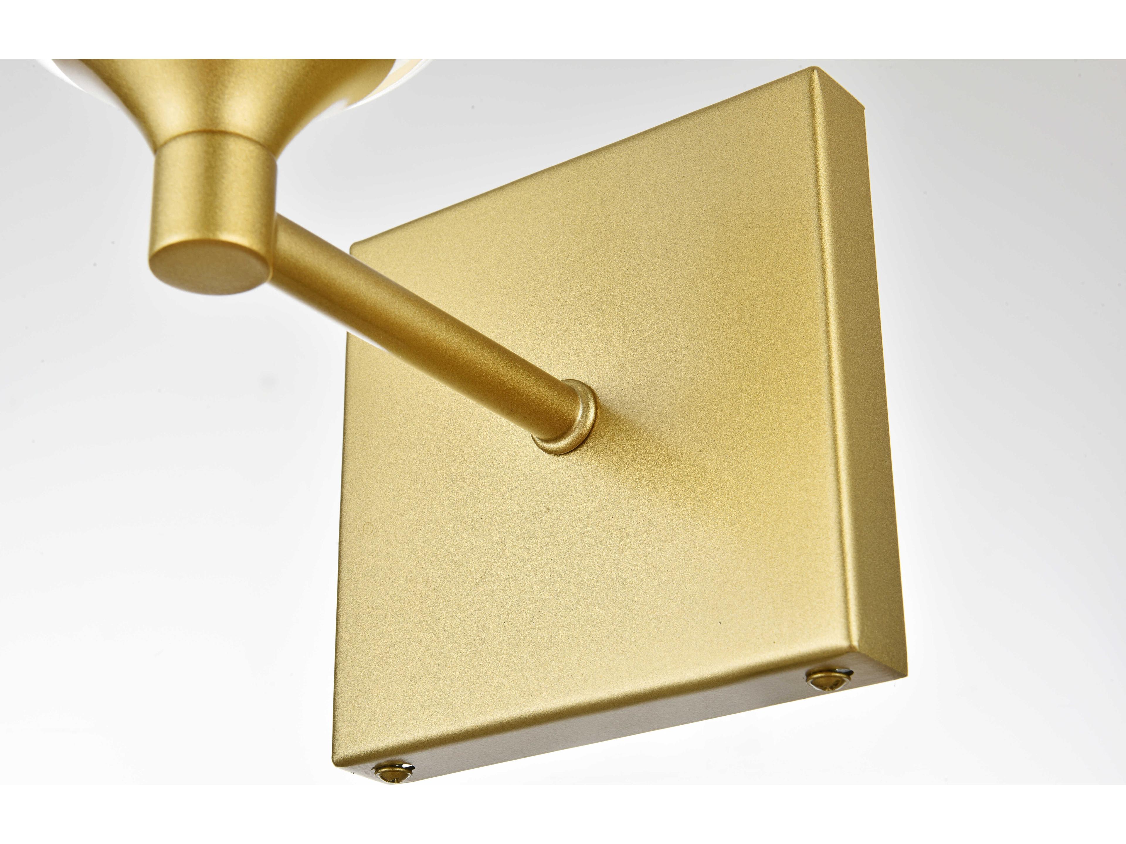 Elegant Lighting Gianni 1-Light Brass Glass Wall Sconce