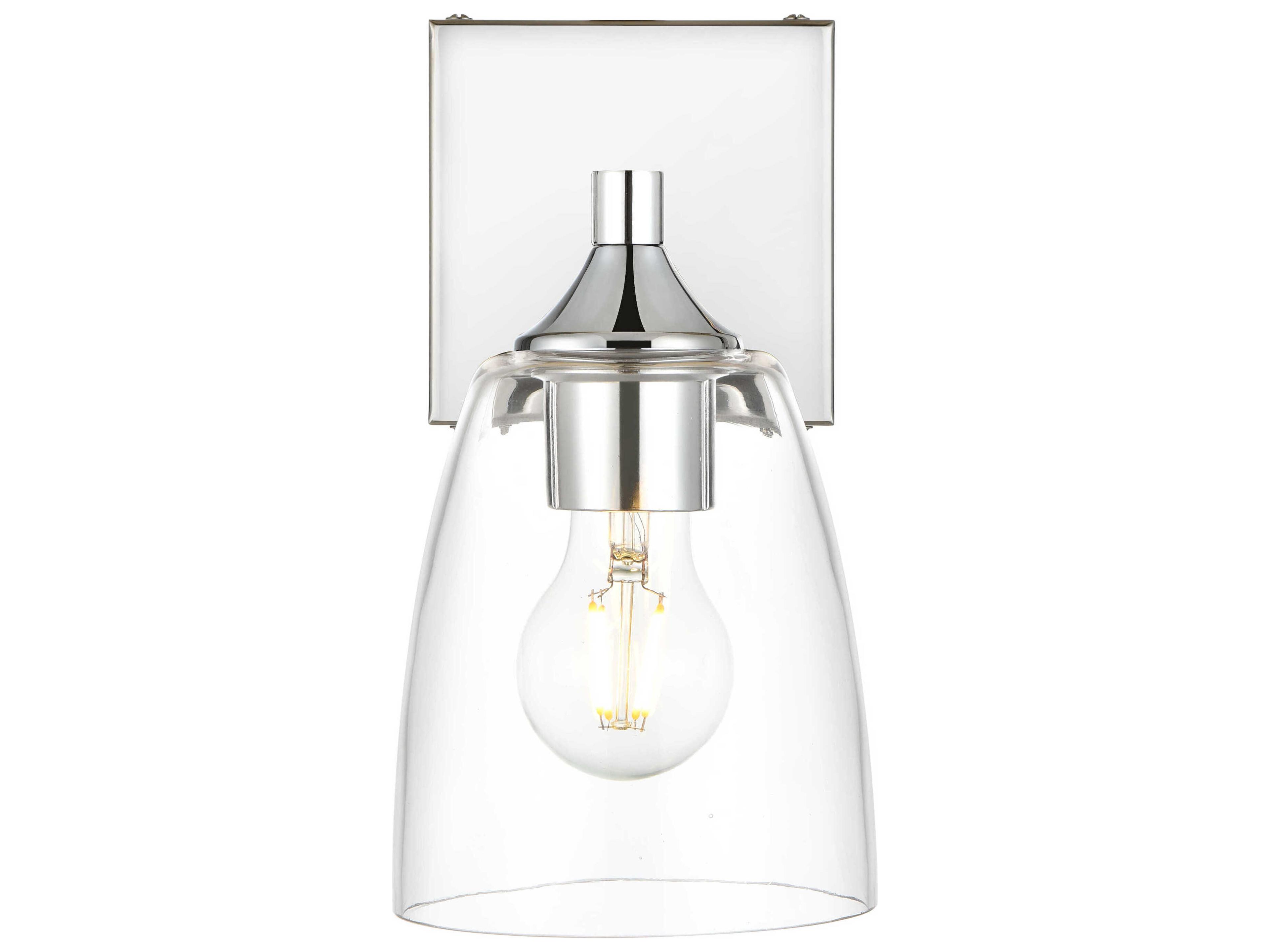 Elegant Lighting Gianni 1-Light Chrome Glass Wall Sconce