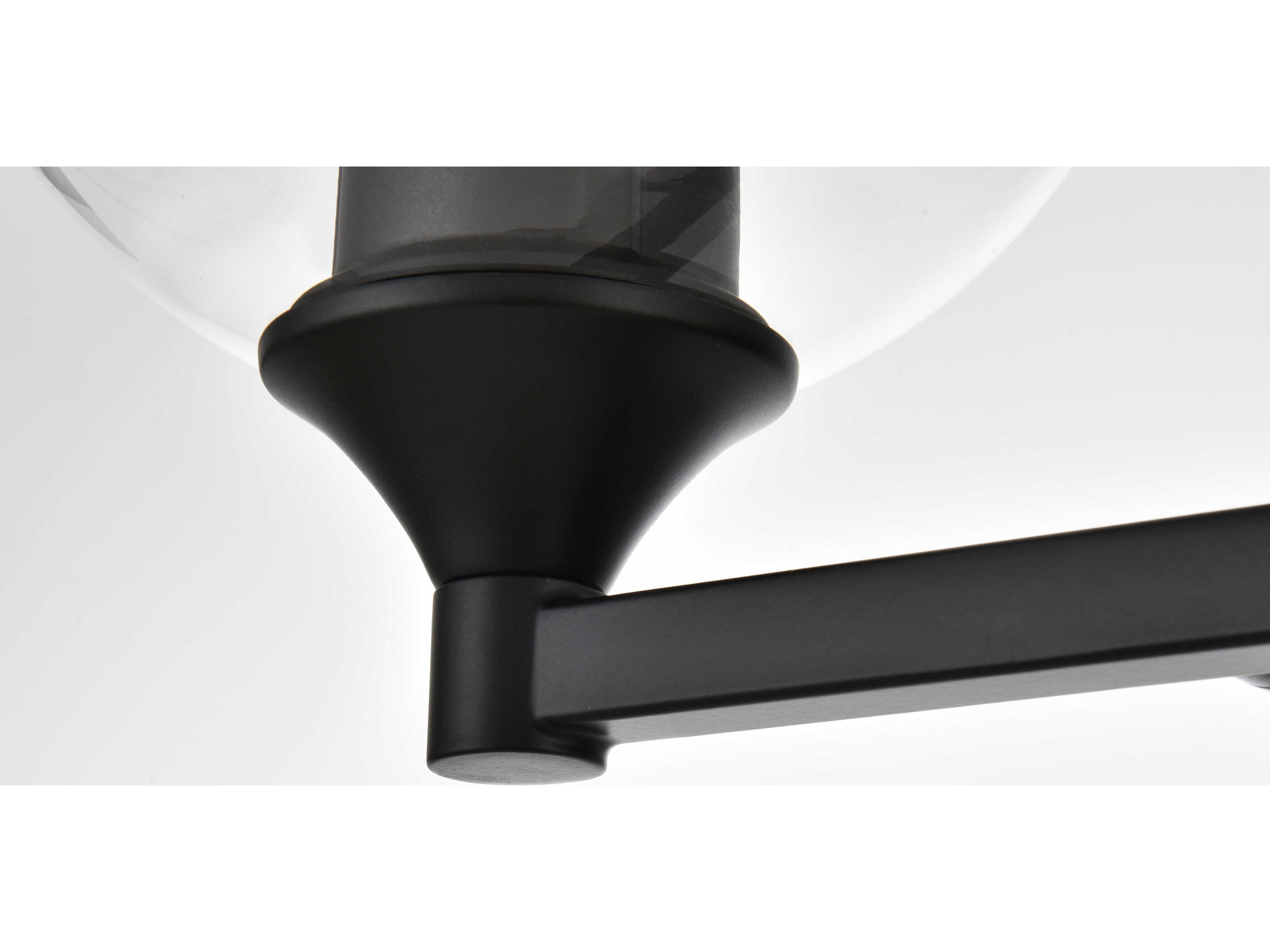 Elegant Lighting Foster 2-Light Black Glass Vanity Light