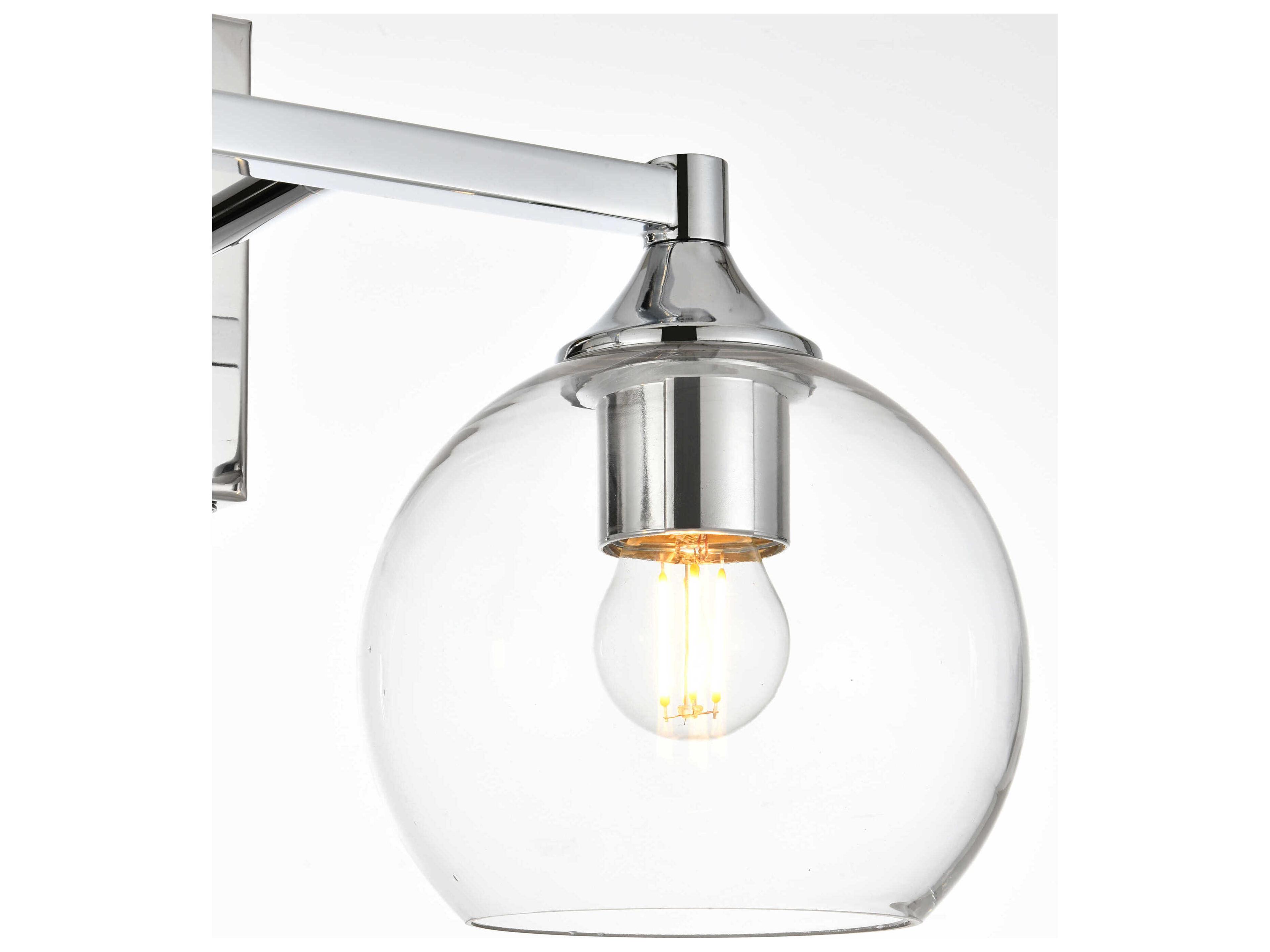 Elegant Lighting Foster 2-Light Chrome Glass Vanity Light