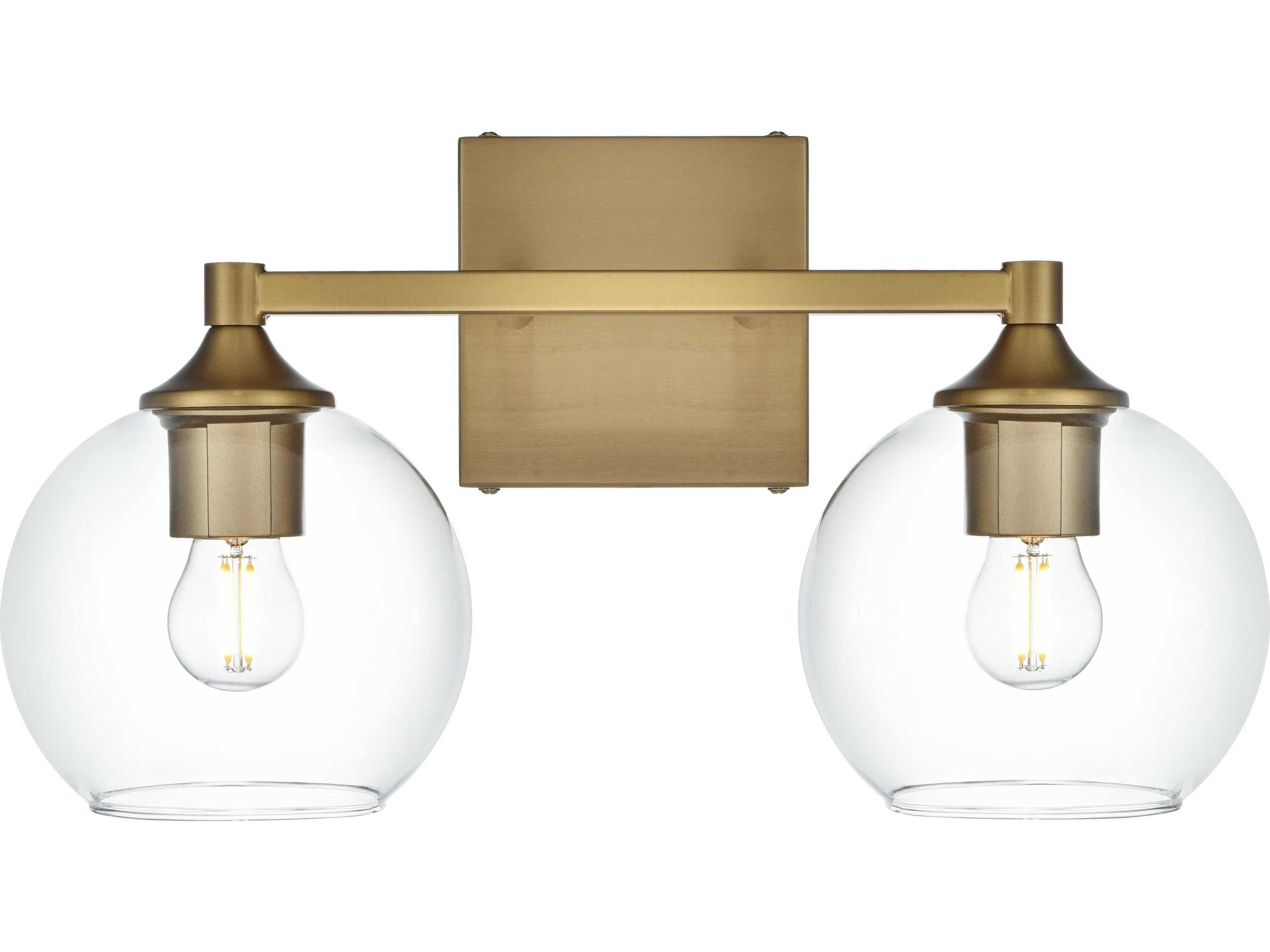 Elegant Lighting Eero 2-Light Satin Gold Vanity Light