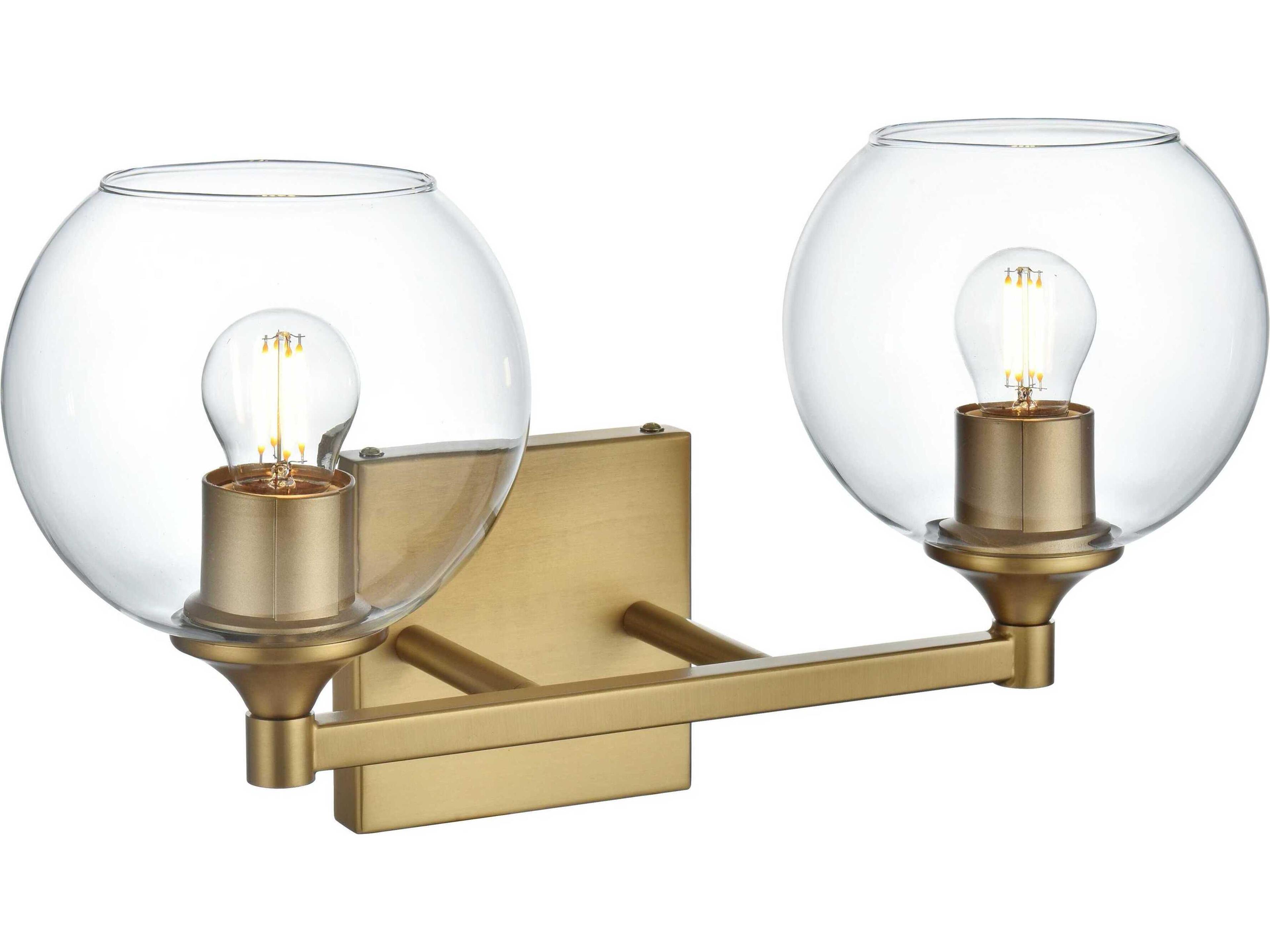 Elegant Lighting Eero 2-Light Satin Gold Vanity Light