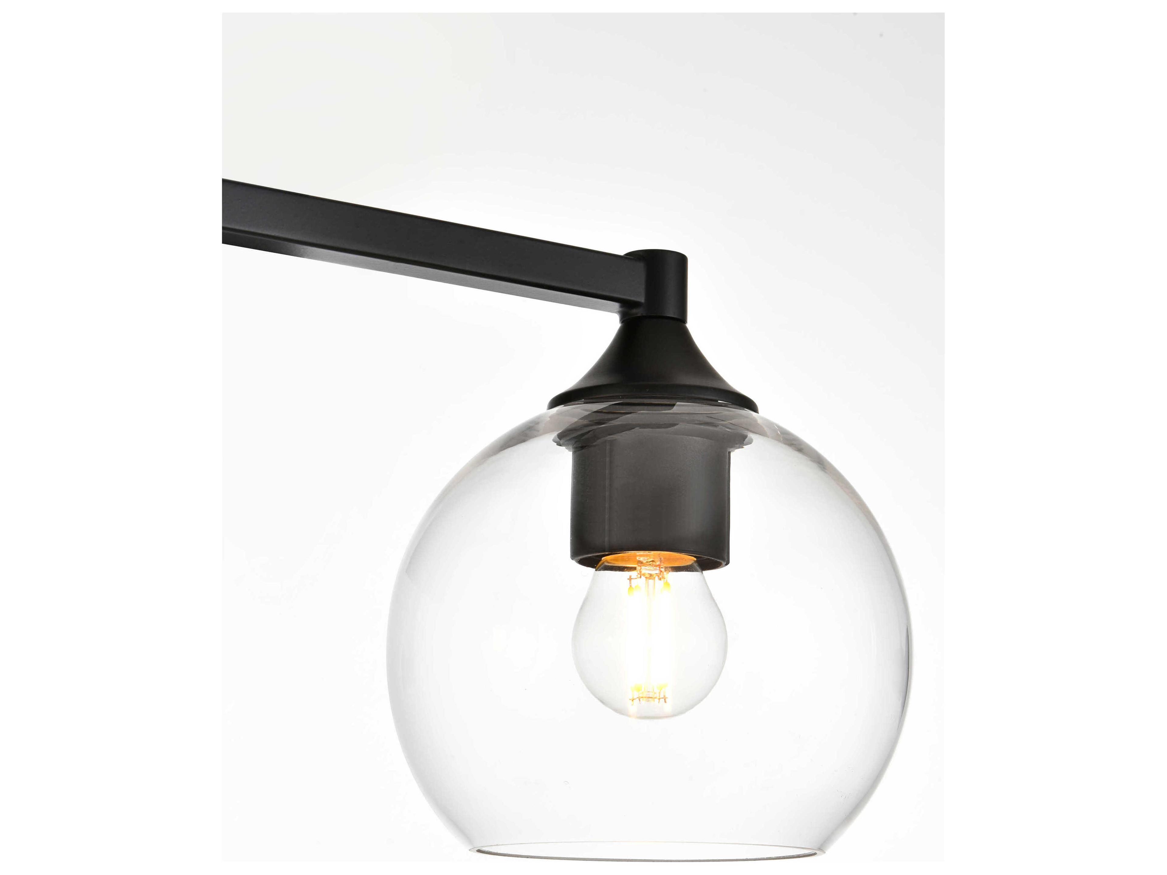 Elegant Lighting Foster 3-Light Black Glass Vanity Light