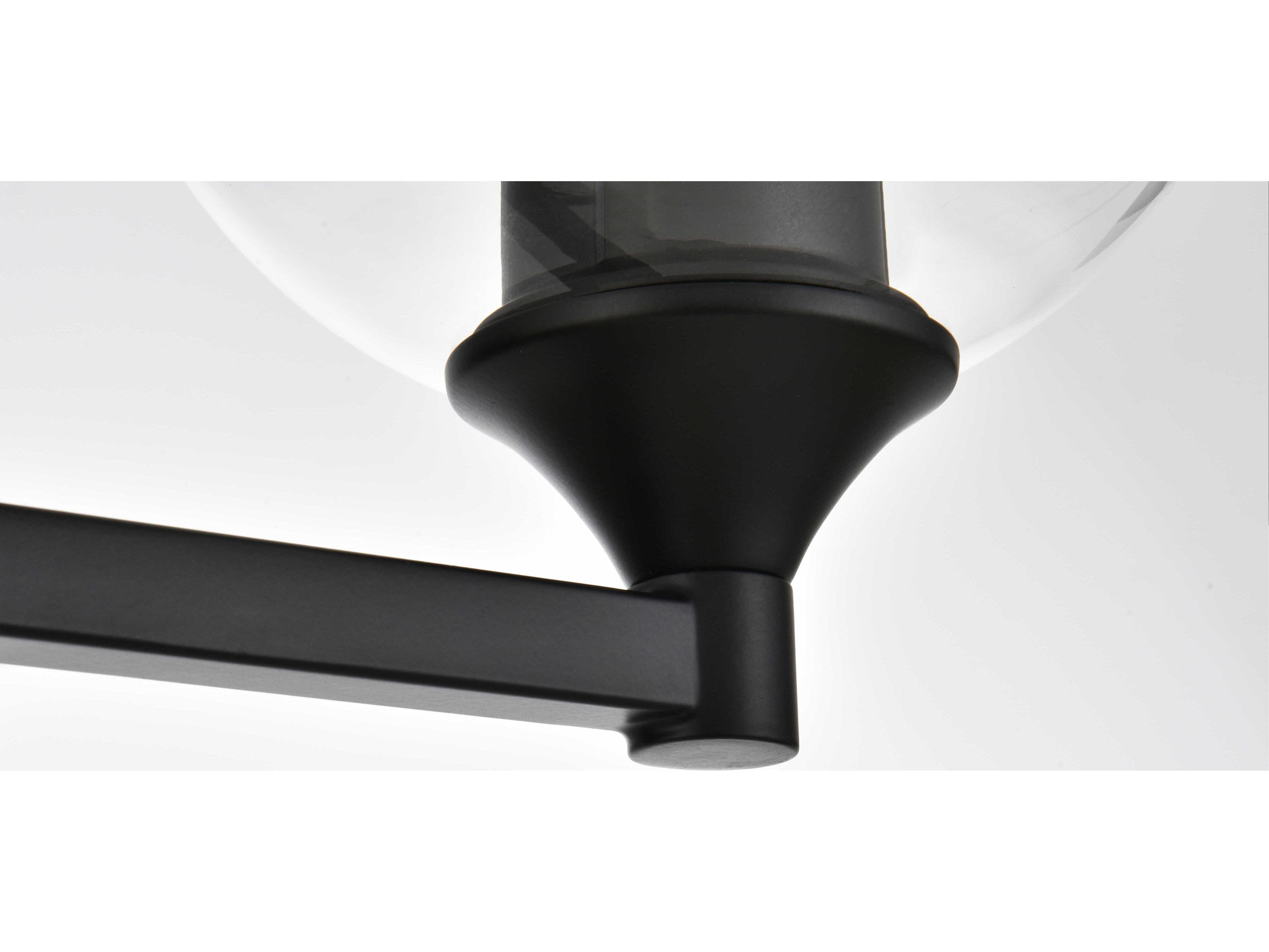 Elegant Lighting Foster 3-Light Black Glass Vanity Light