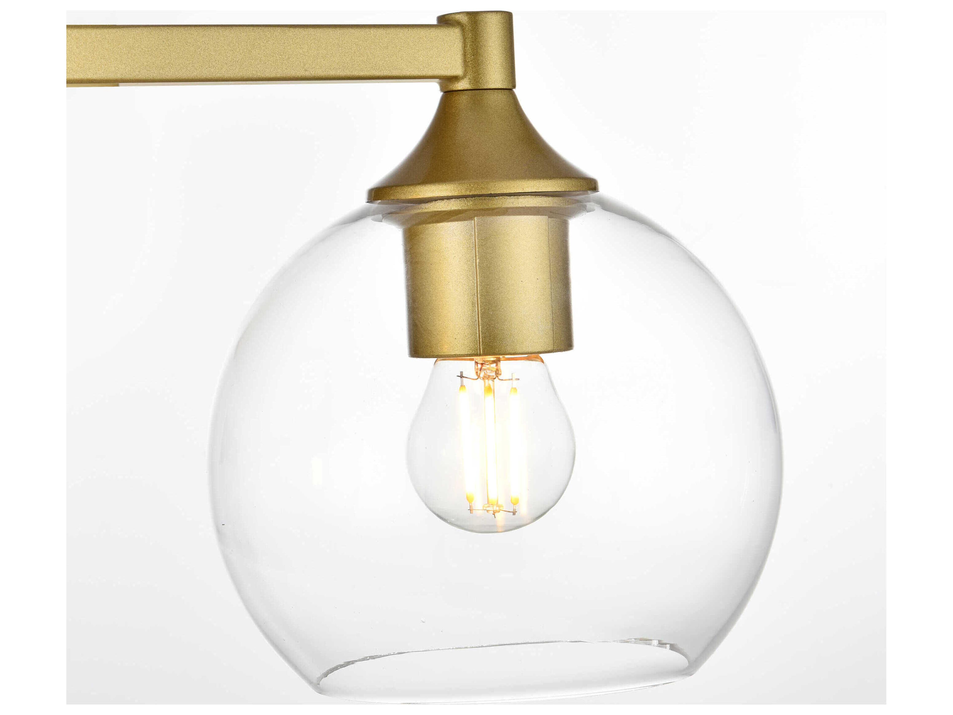 Elegant Lighting Foster 3-Light Brass Glass Vanity Light