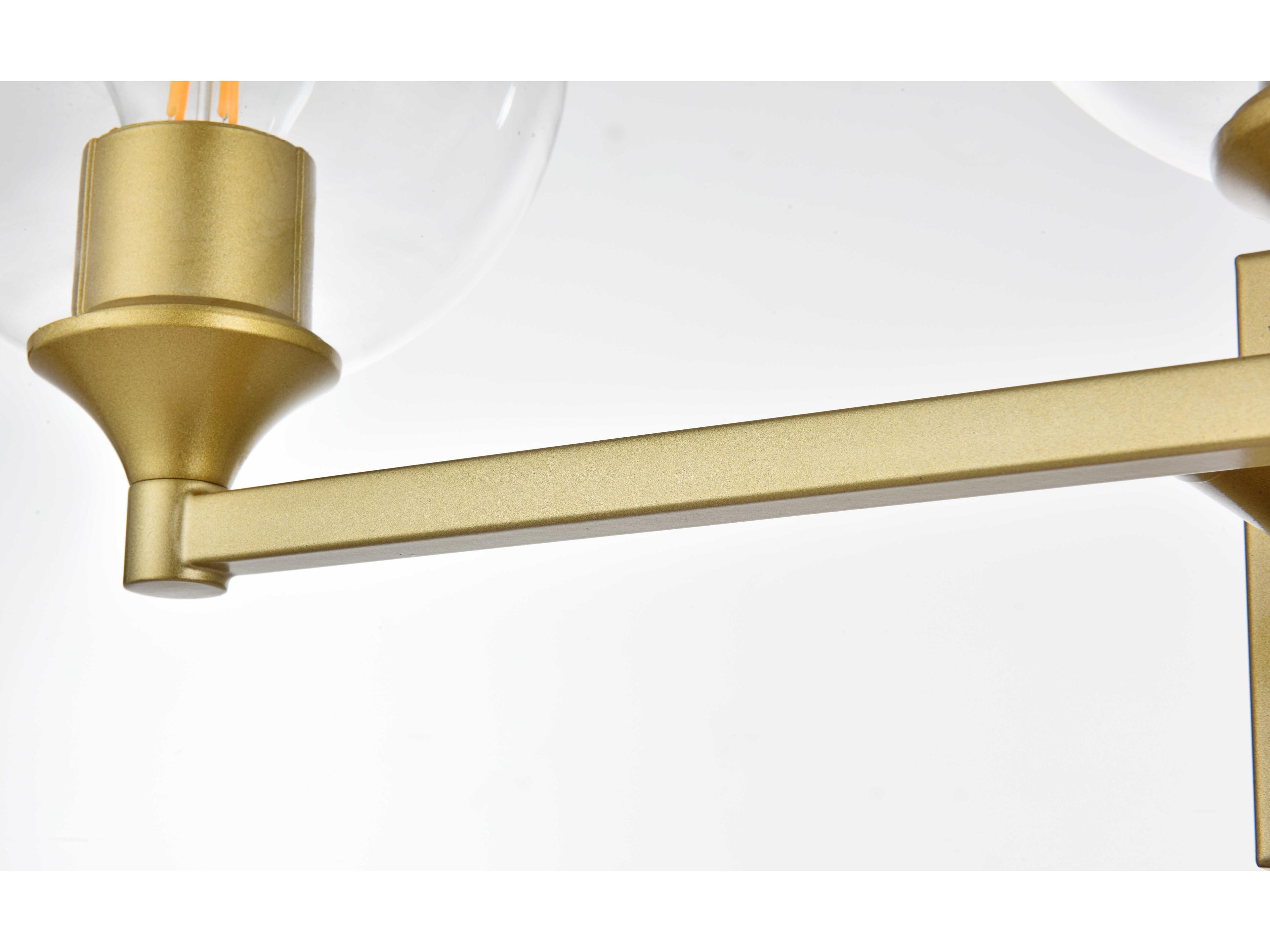 Elegant Lighting Foster 3-Light Brass Glass Vanity Light