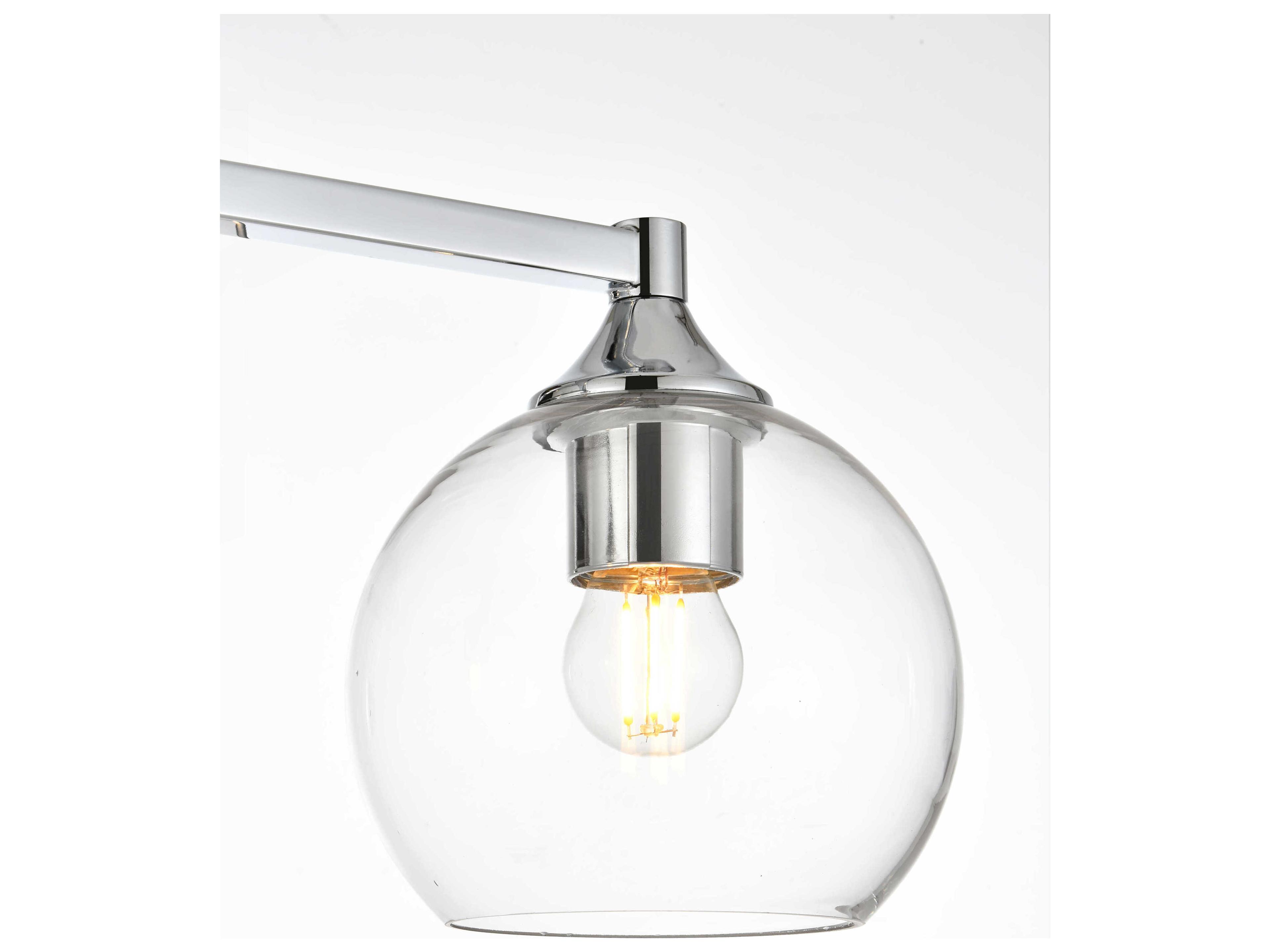 Elegant Lighting Foster 3-Light Chrome Glass Vanity Light