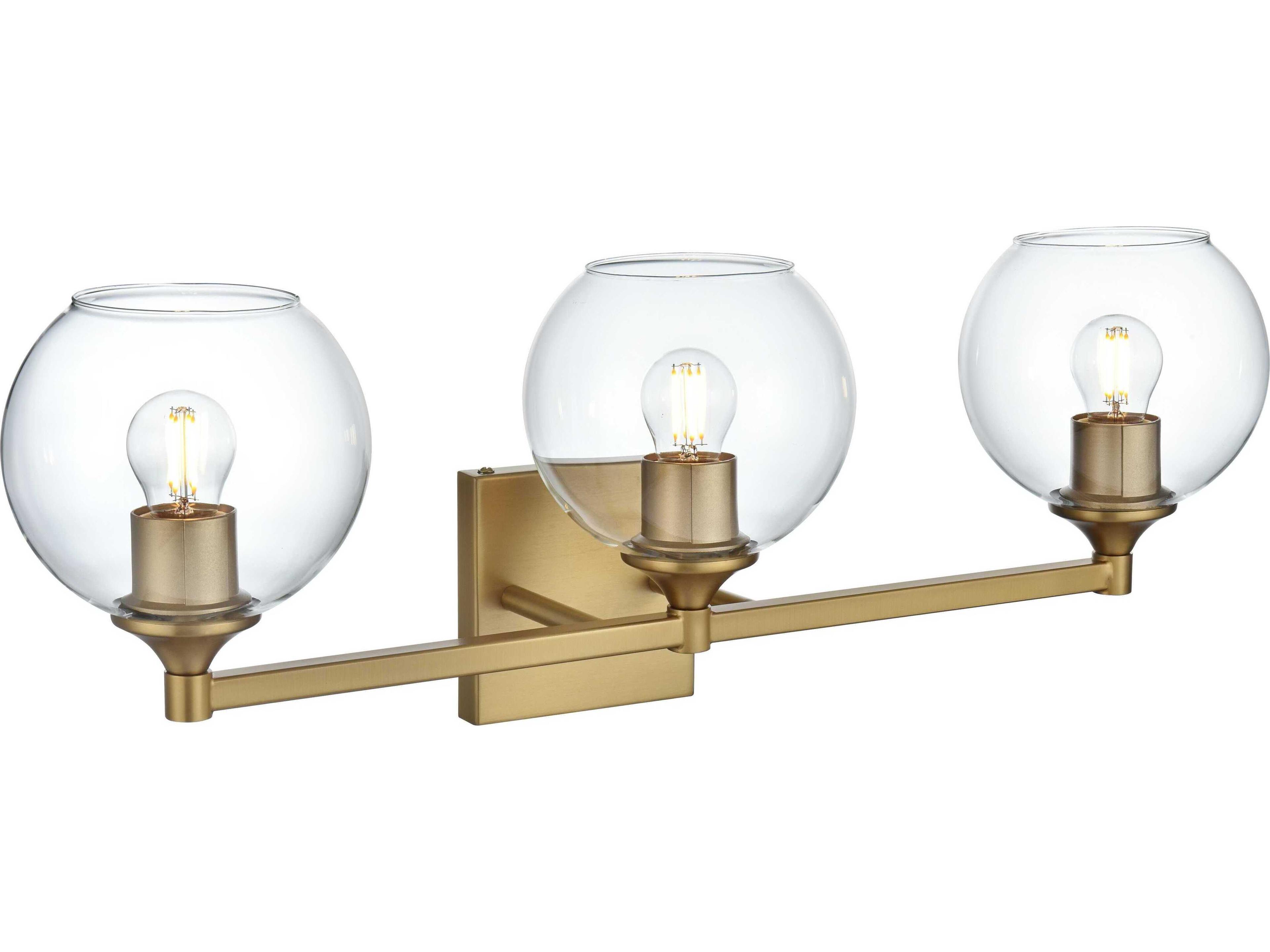 Elegant Lighting Eero 3-Light Satin Gold Vanity Light