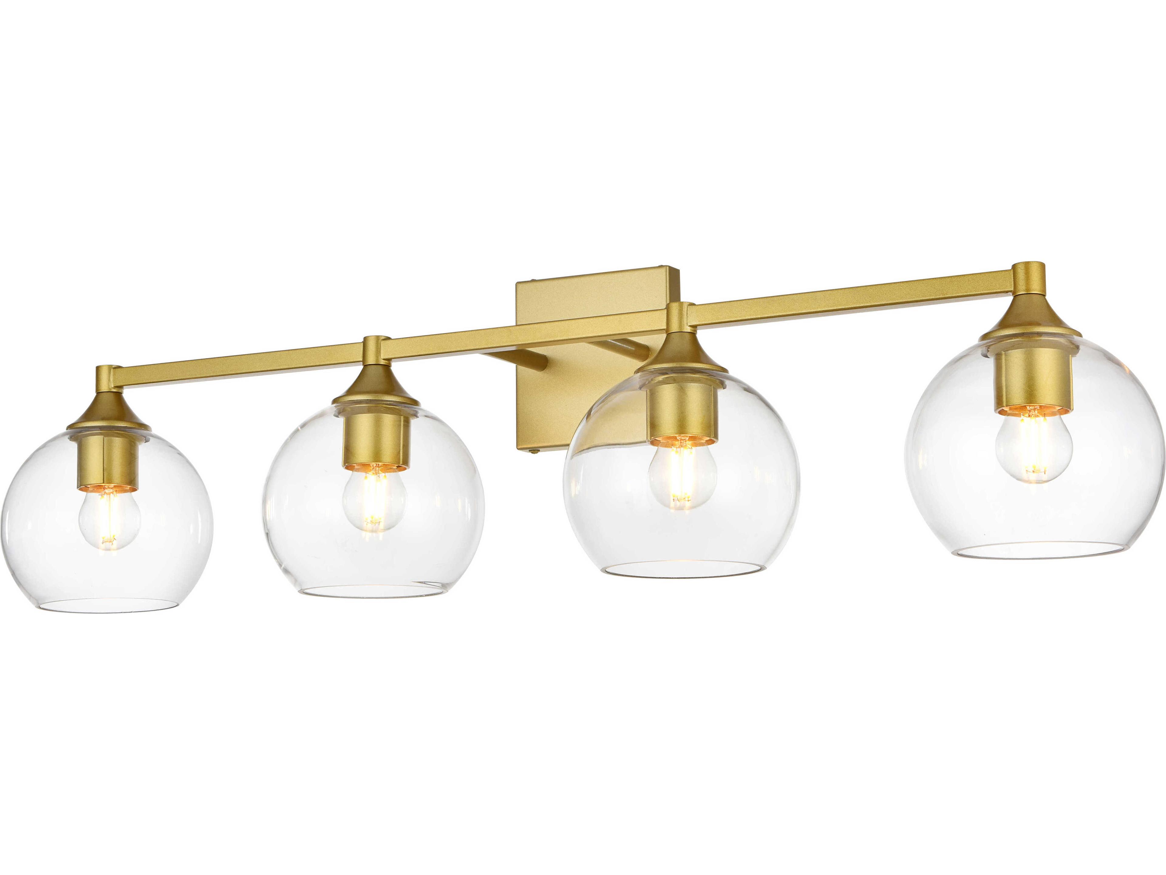 Foster 4-Light Brass Glass Vanity Light