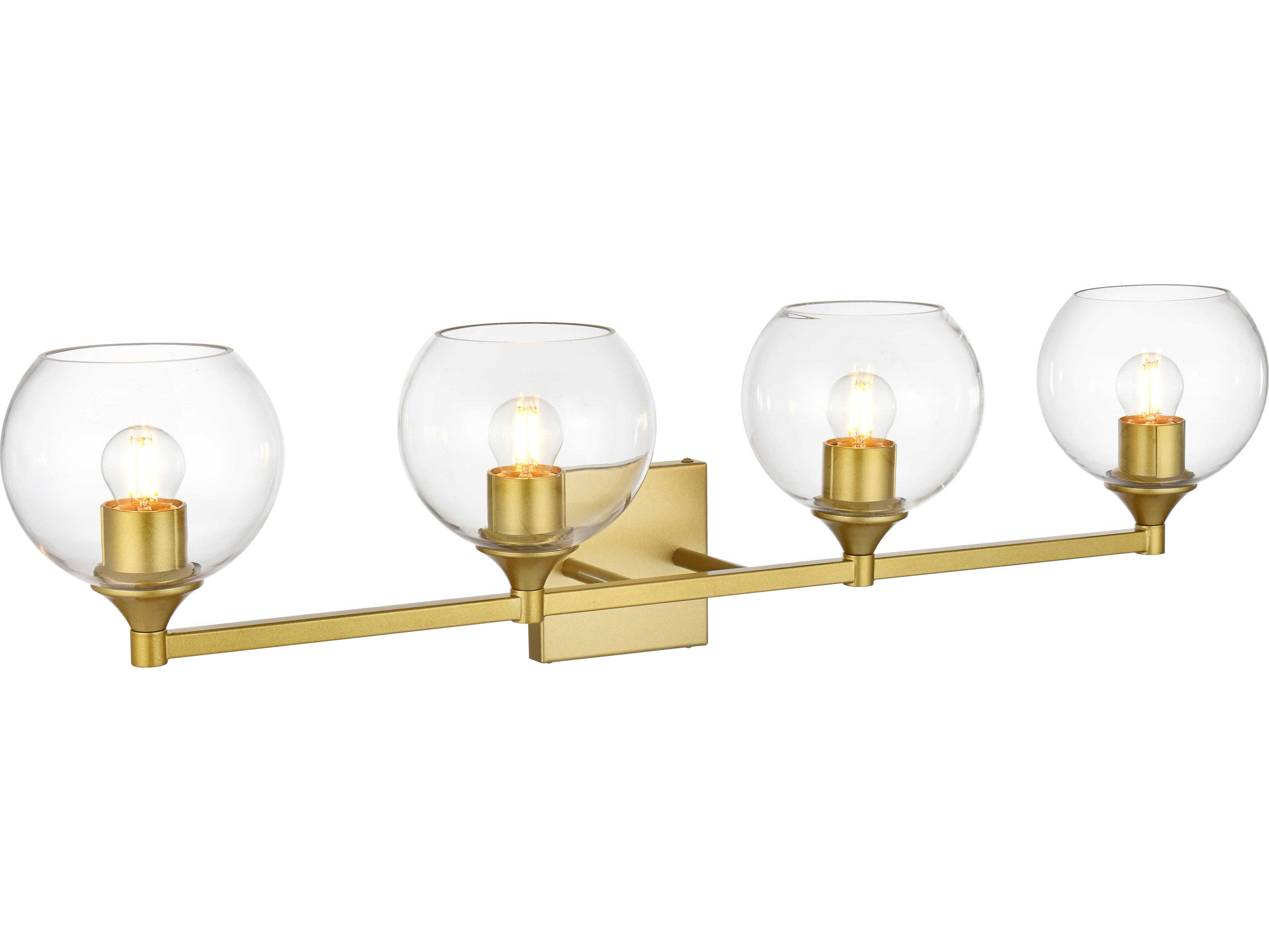 Elegant Lighting Foster 4-Light Brass Glass Vanity Light
