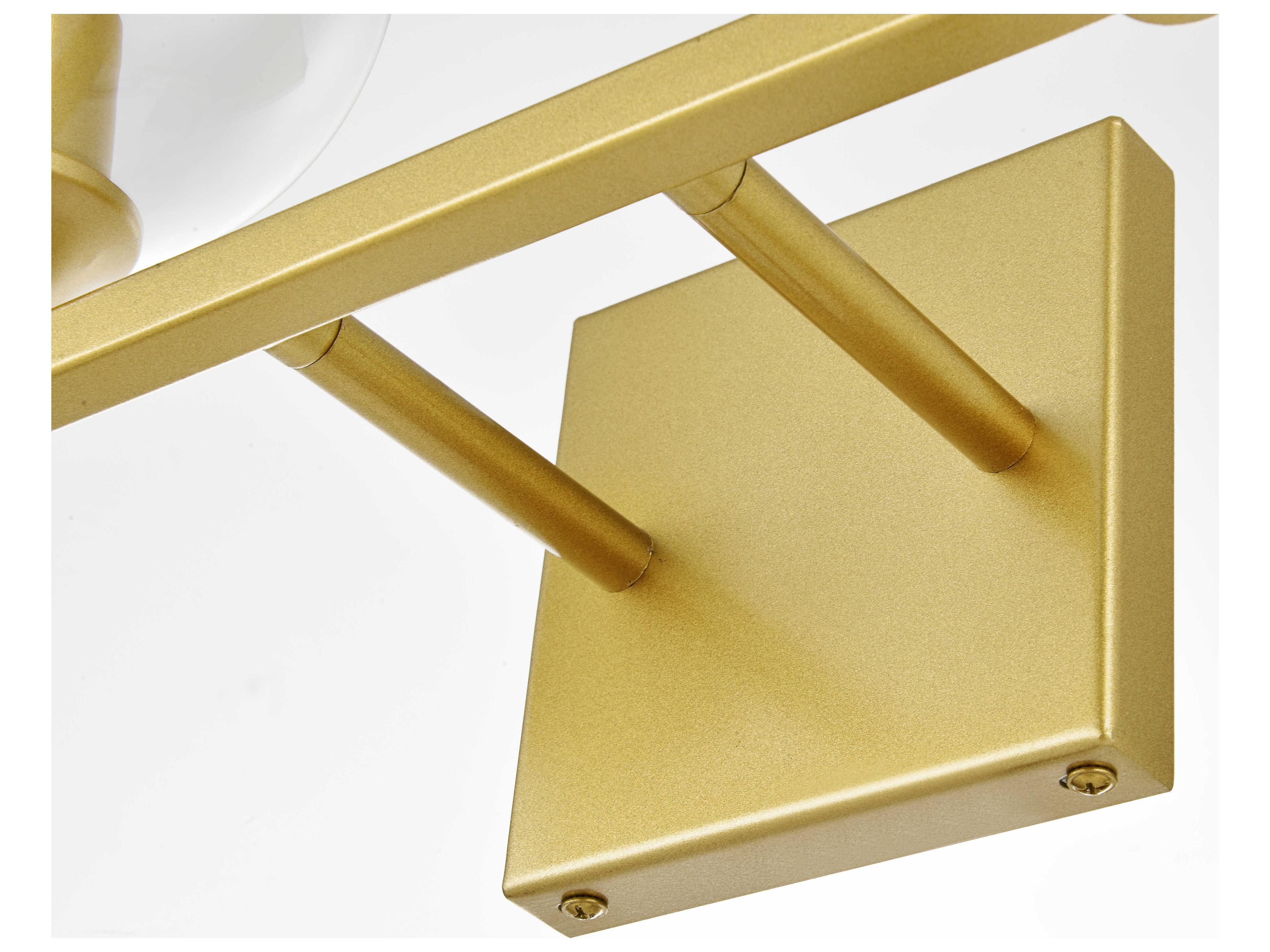 Elegant Lighting Foster 4-Light Brass Glass Vanity Light