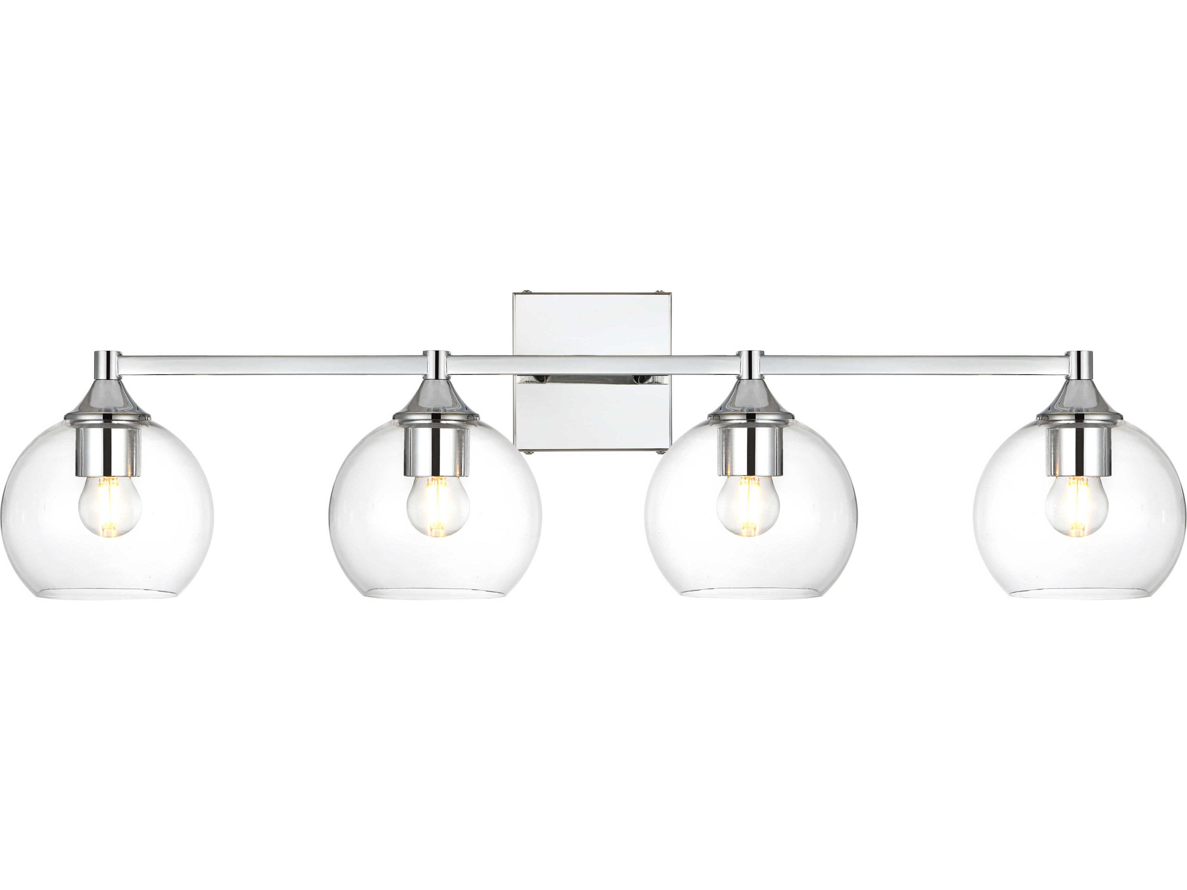 Elegant Lighting Foster 4-Light Chrome Glass Vanity Light