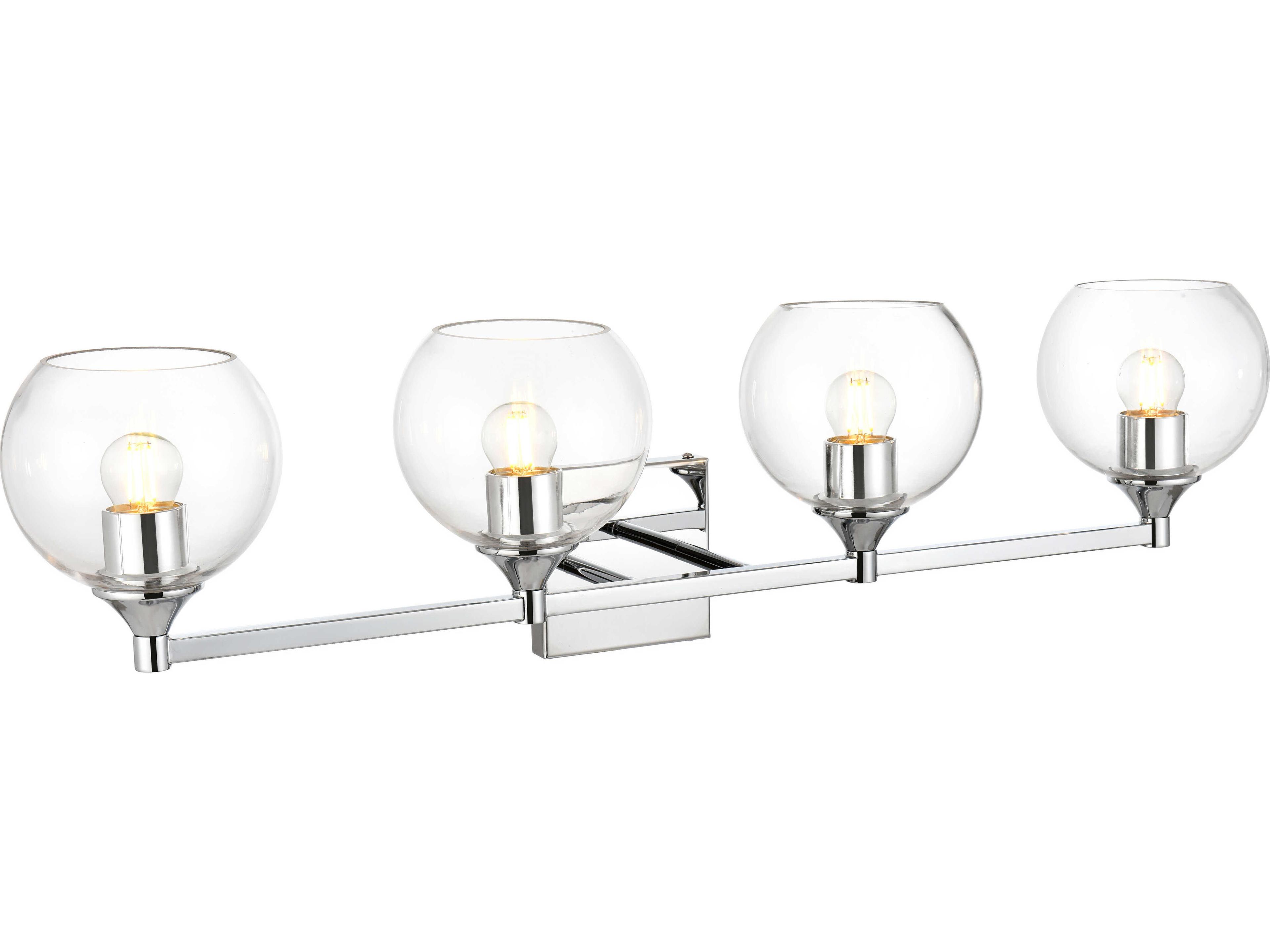 Elegant Lighting Foster 4-Light Chrome Glass Vanity Light
