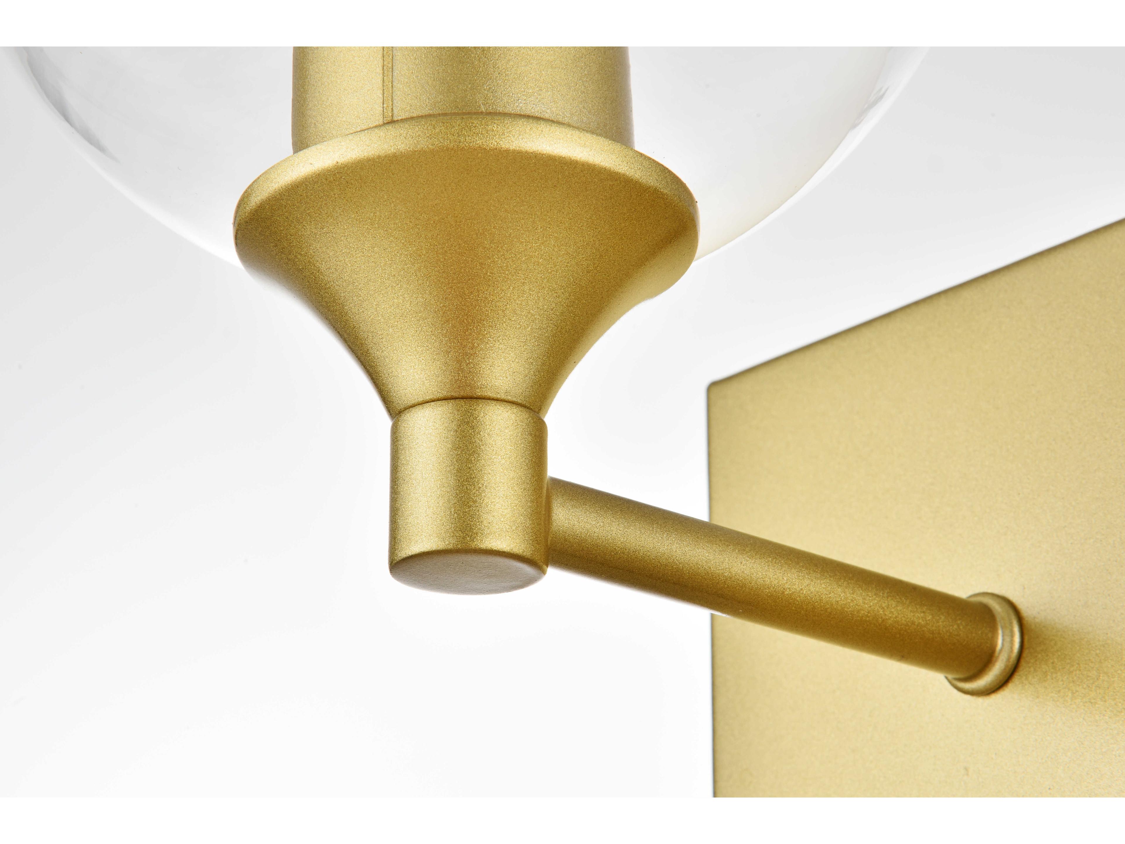 Elegant Lighting Foster 1-Light Brass Glass Wall Sconce