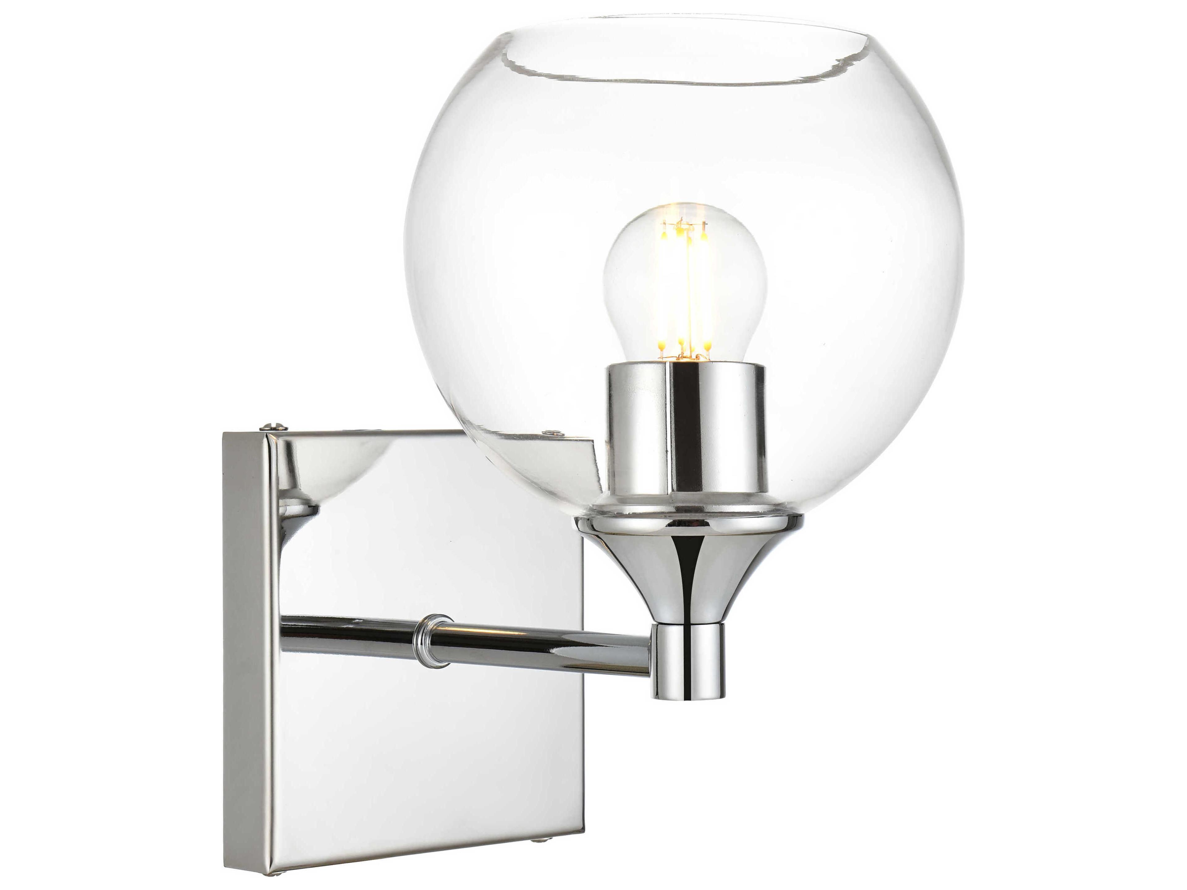 Elegant Lighting Foster 1-Light Chrome Glass Wall Sconce