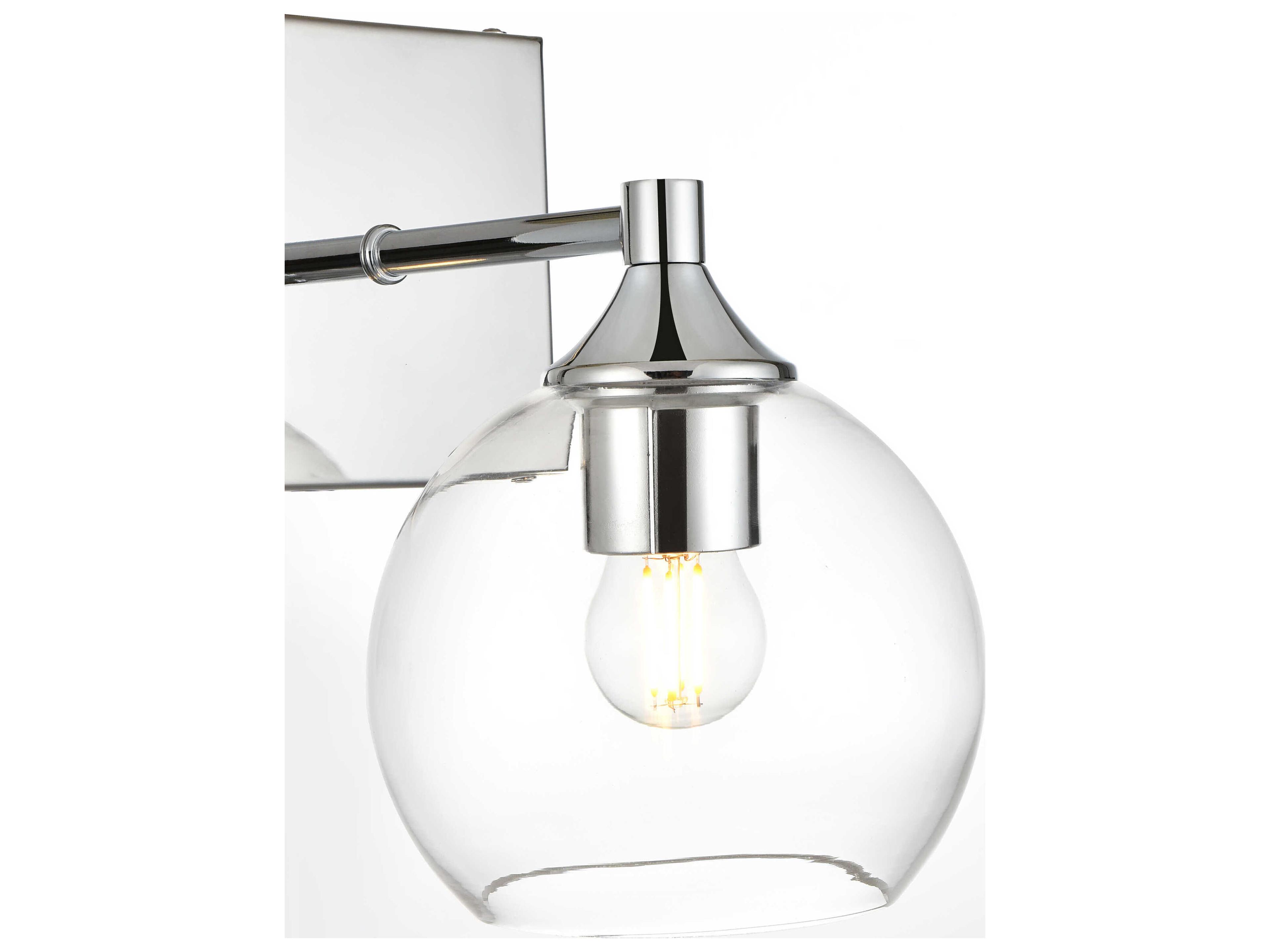 Elegant Lighting Foster 1-Light Chrome Glass Wall Sconce