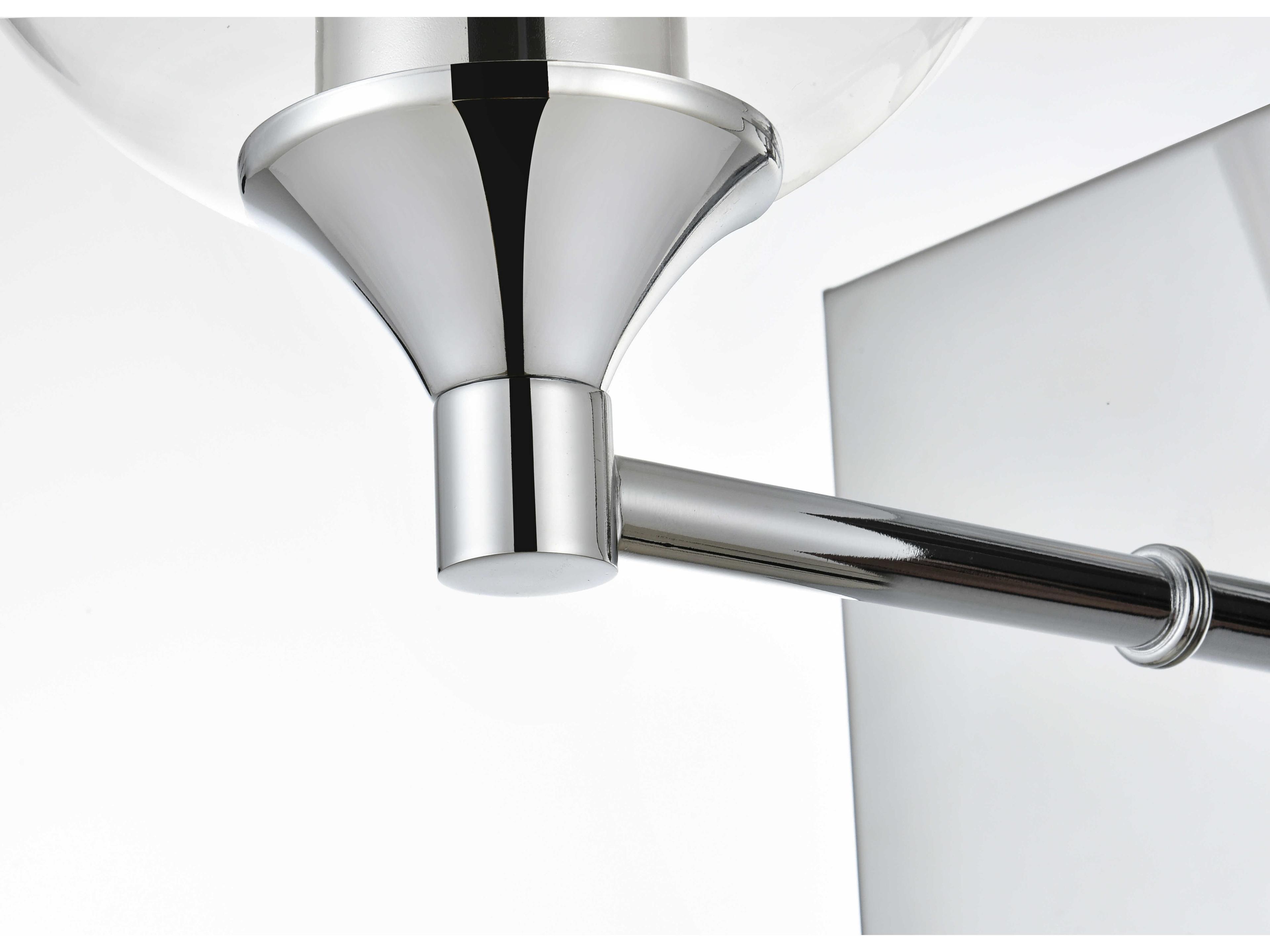 Elegant Lighting Foster 1-Light Chrome Glass Wall Sconce