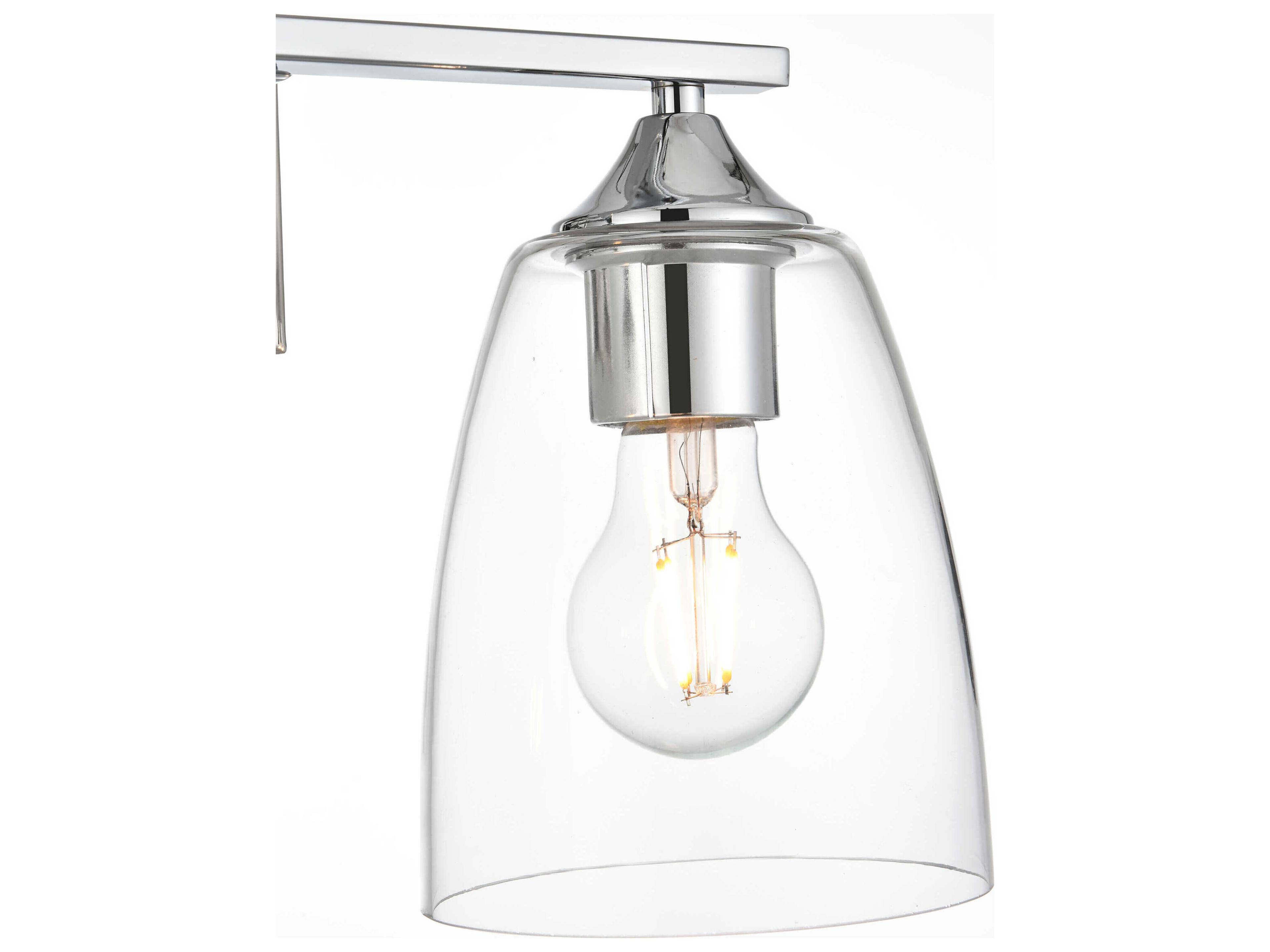 Elegant Lighting Harris 2-Light Chrome Glass Vanity Light