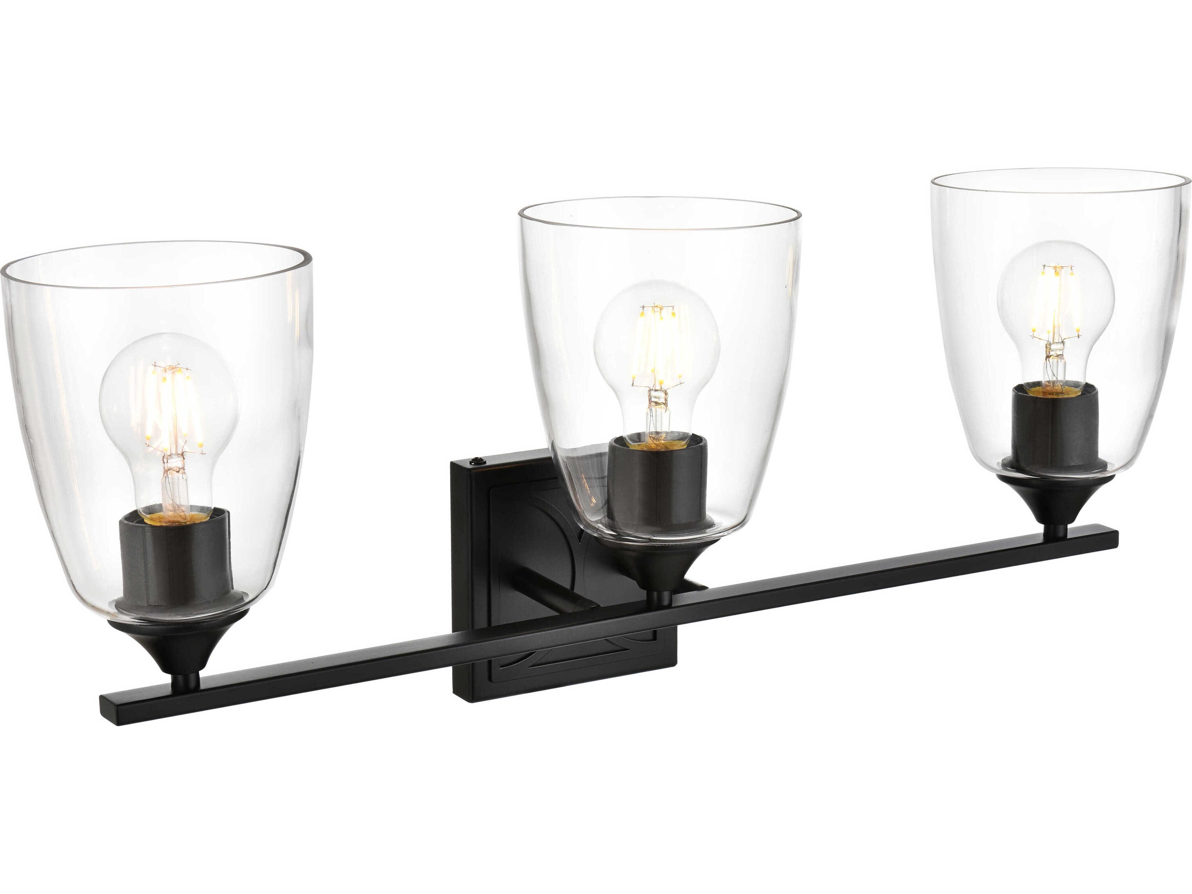 Elegant Lighting Harris 3-Light Black Glass Vanity Light