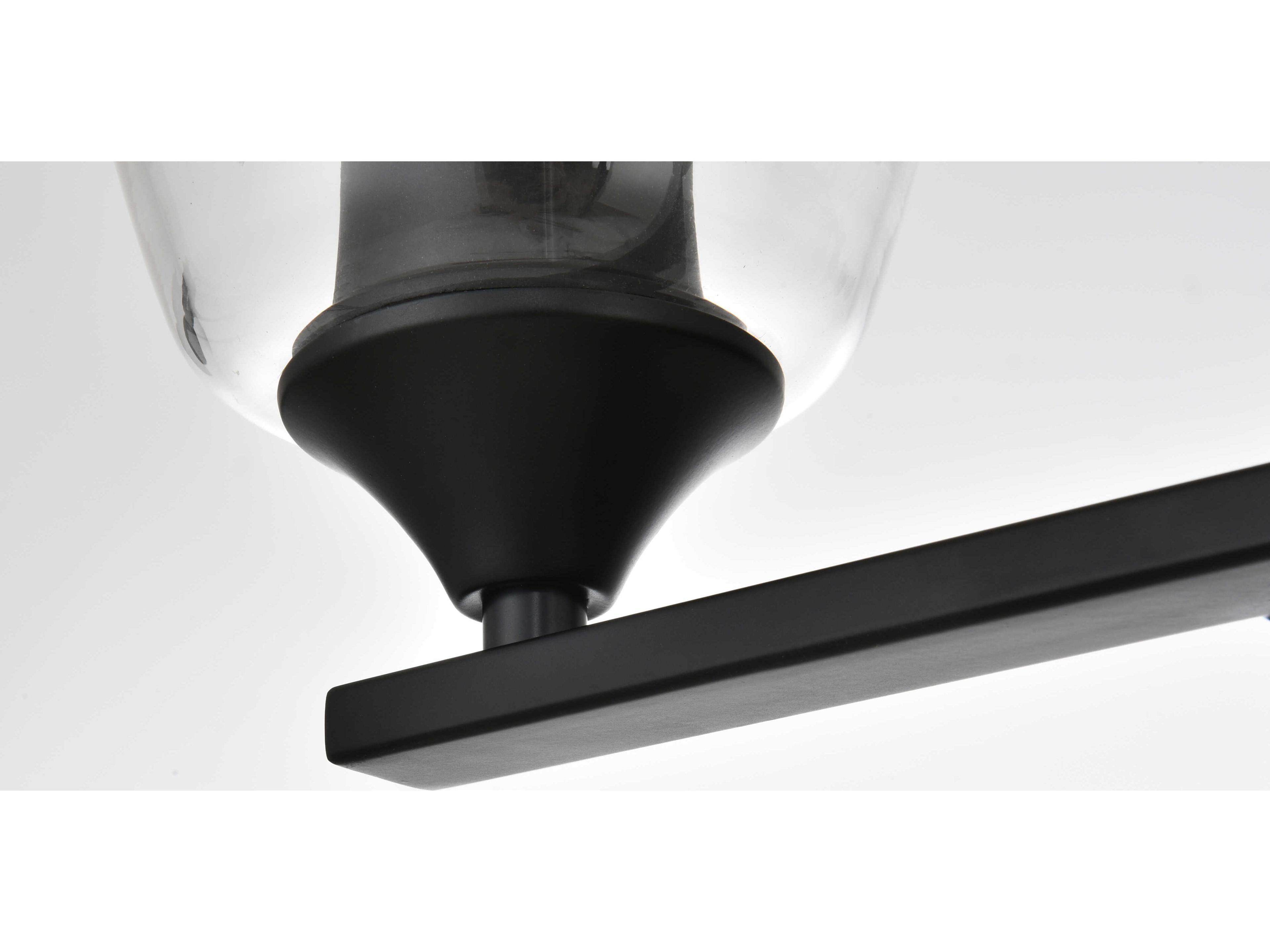 Elegant Lighting Harris 4-Light Black Glass Vanity Light