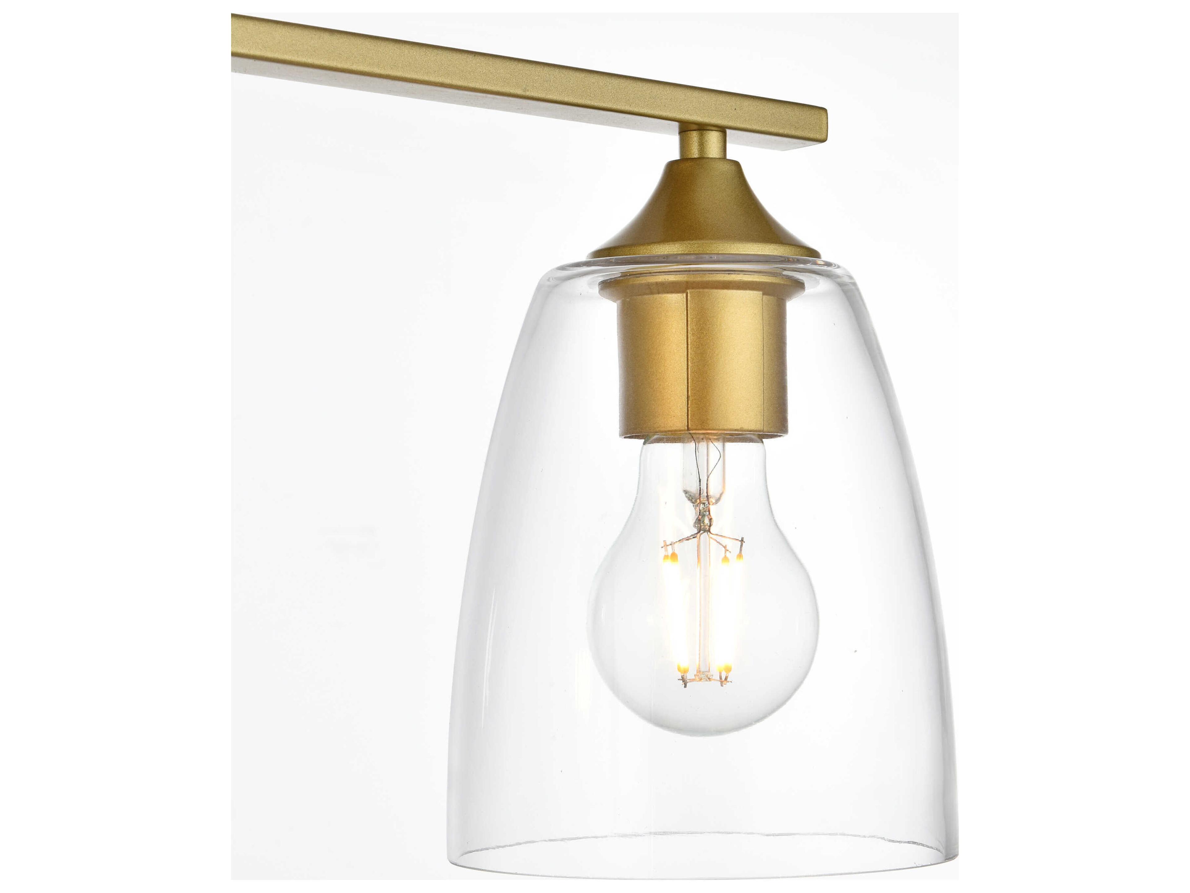 Elegant Lighting Harris 4-Light Brass Glass Vanity Light