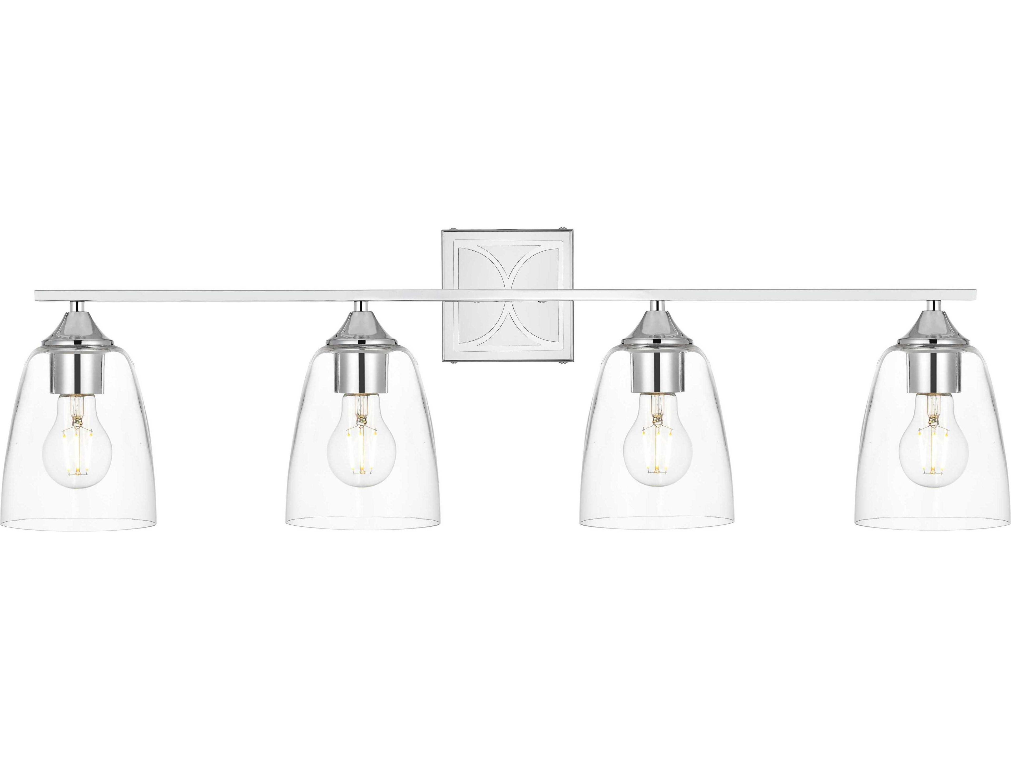 Elegant Lighting Harris 4-Light Chrome Glass Vanity Light