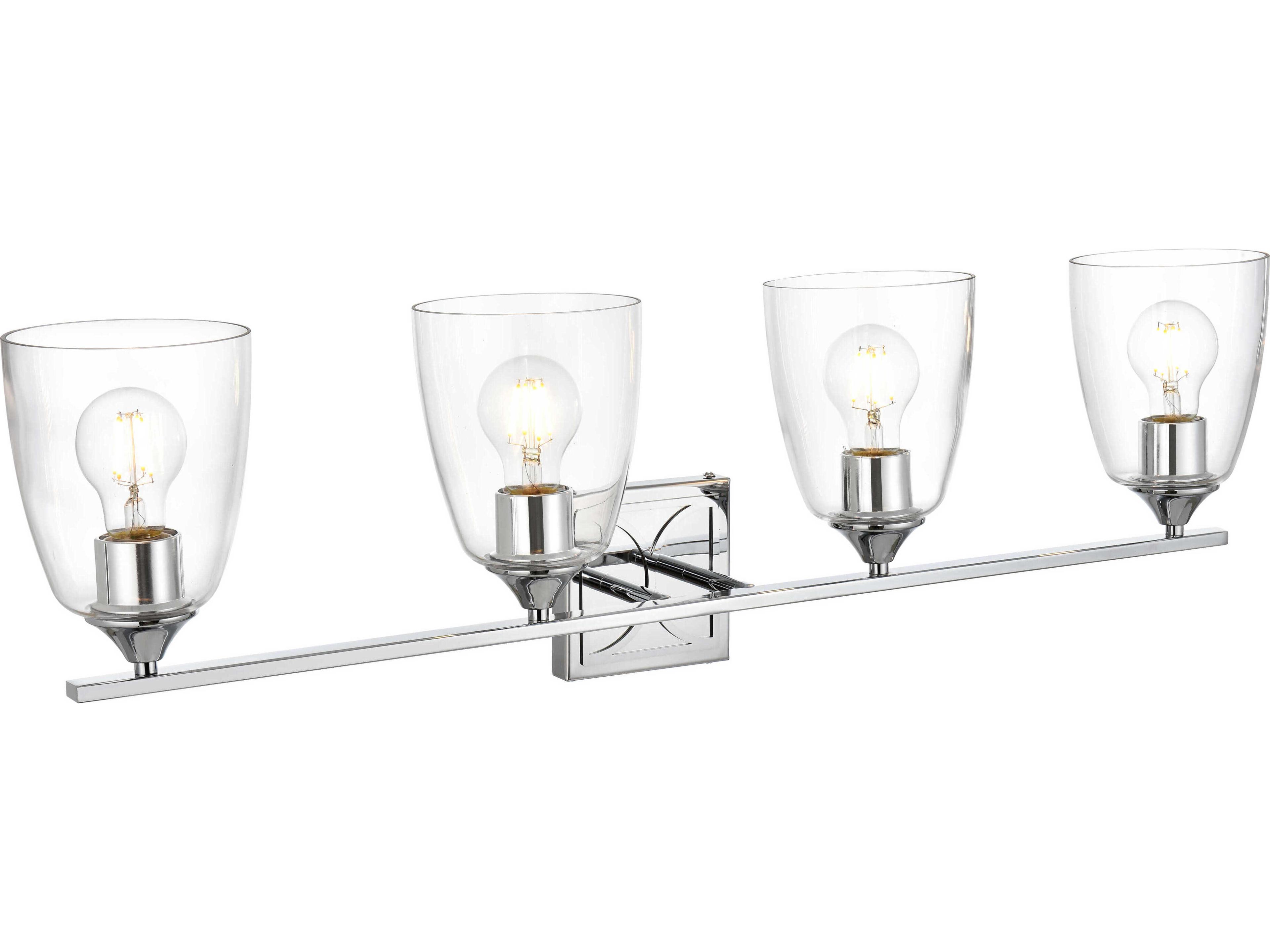 Elegant Lighting Harris 4-Light Chrome Glass Vanity Light