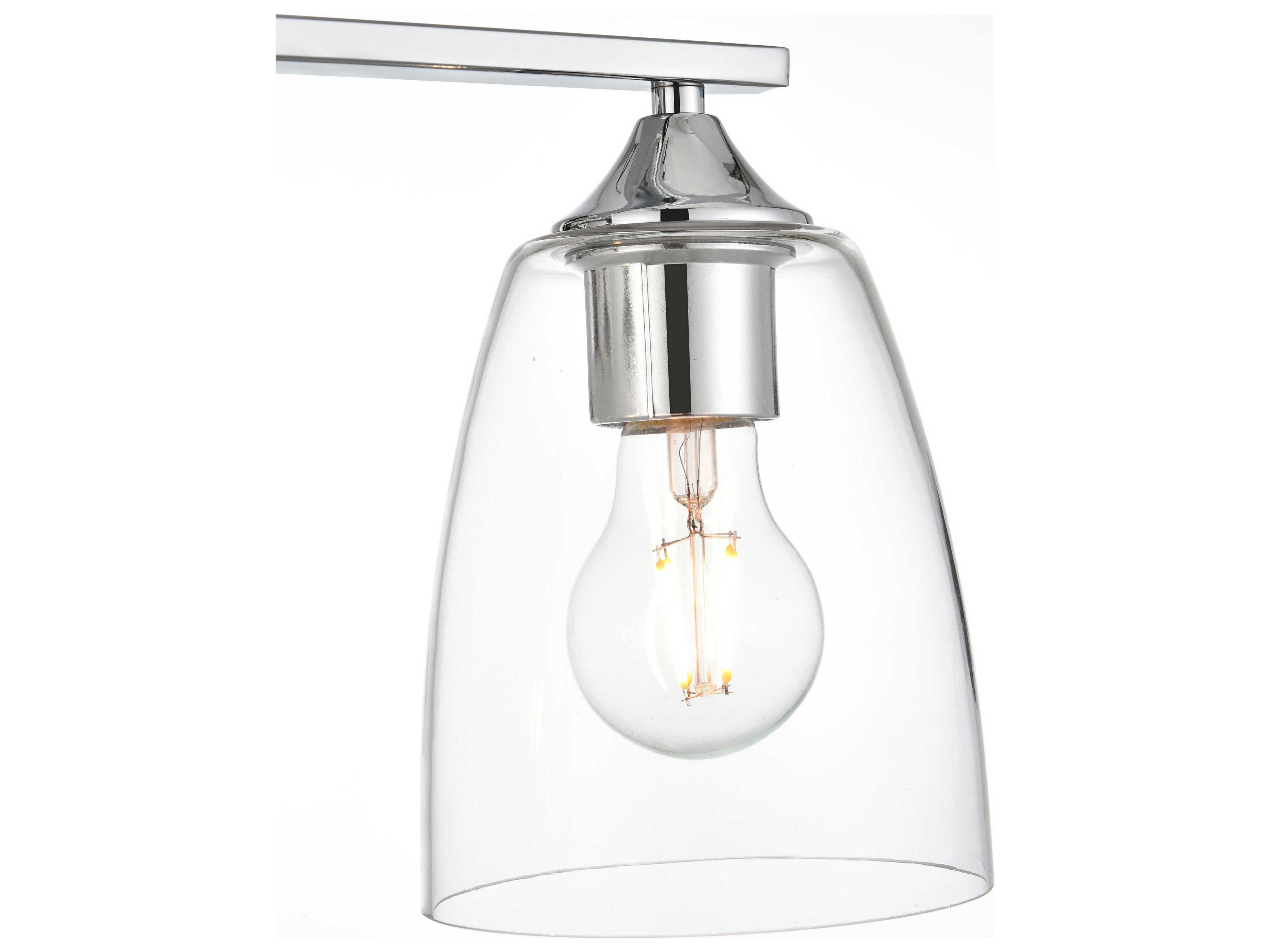 Elegant Lighting Harris 4-Light Chrome Glass Vanity Light