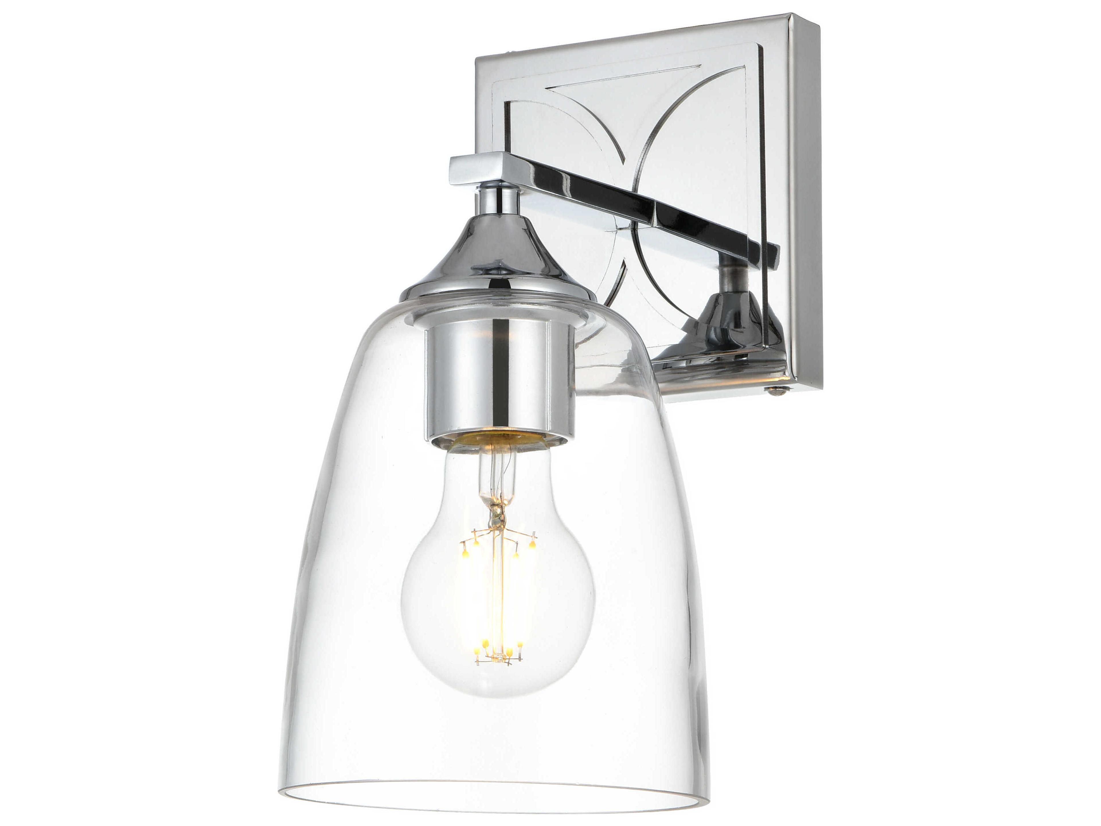 Harris 1-Light Chrome Glass Wall Sconce