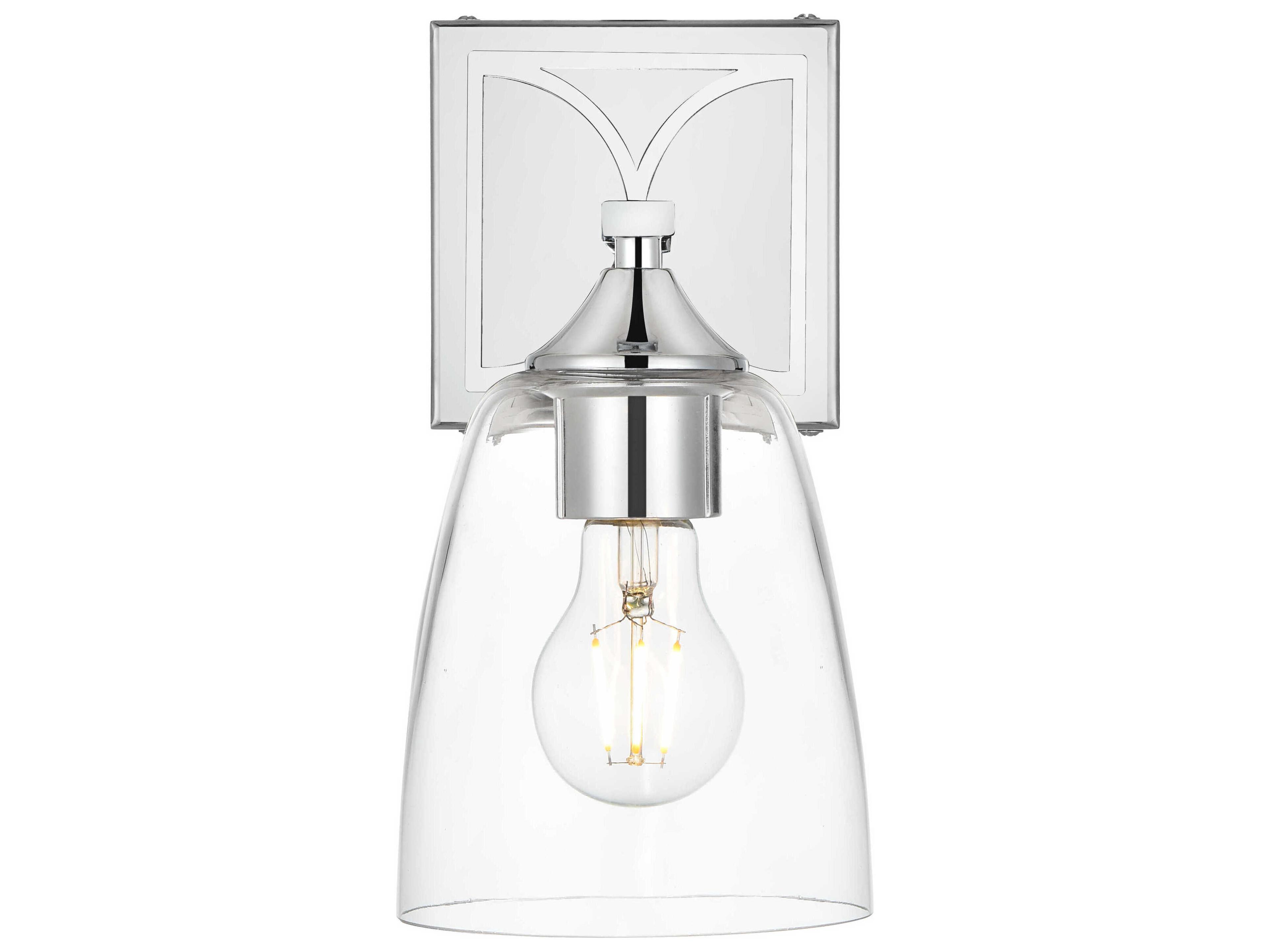 Elegant Lighting Harris 1-Light Chrome Glass Wall Sconce