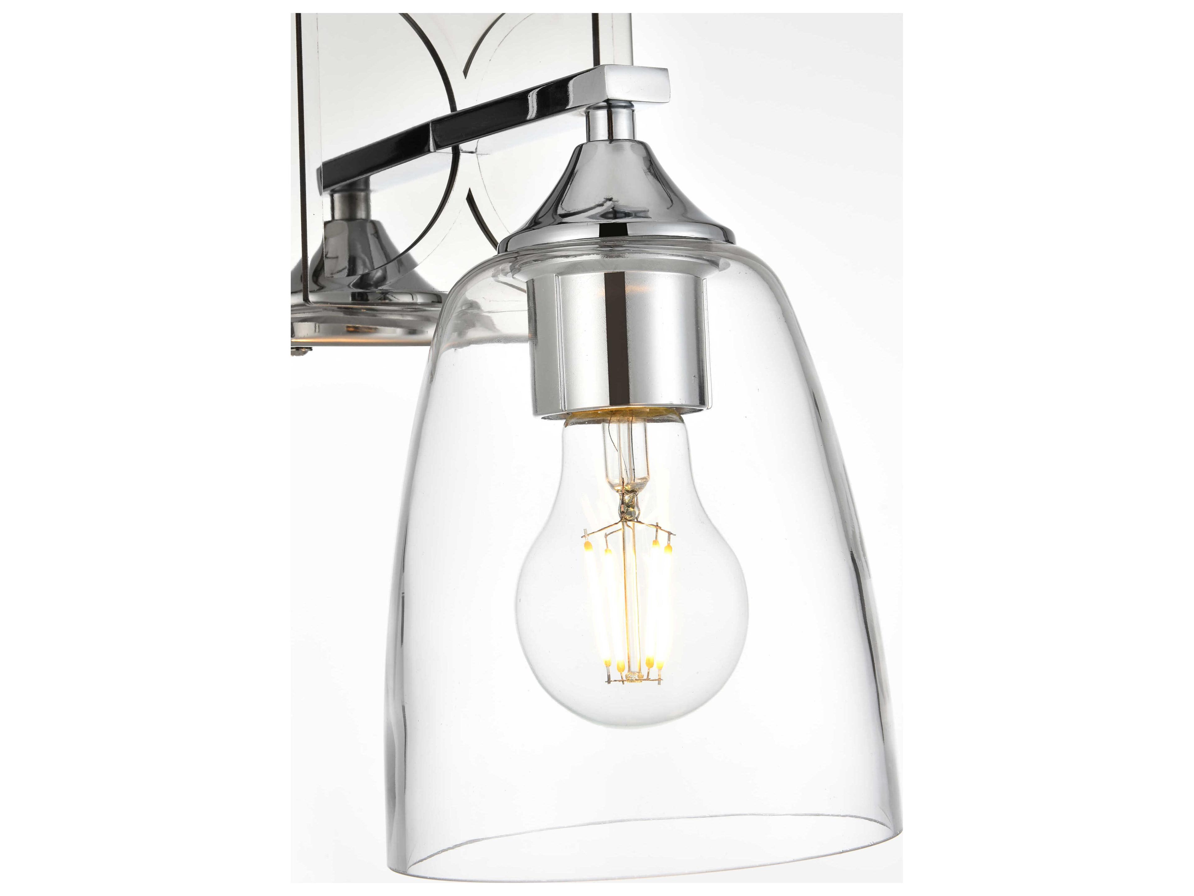 Elegant Lighting Harris 1-Light Chrome Glass Wall Sconce