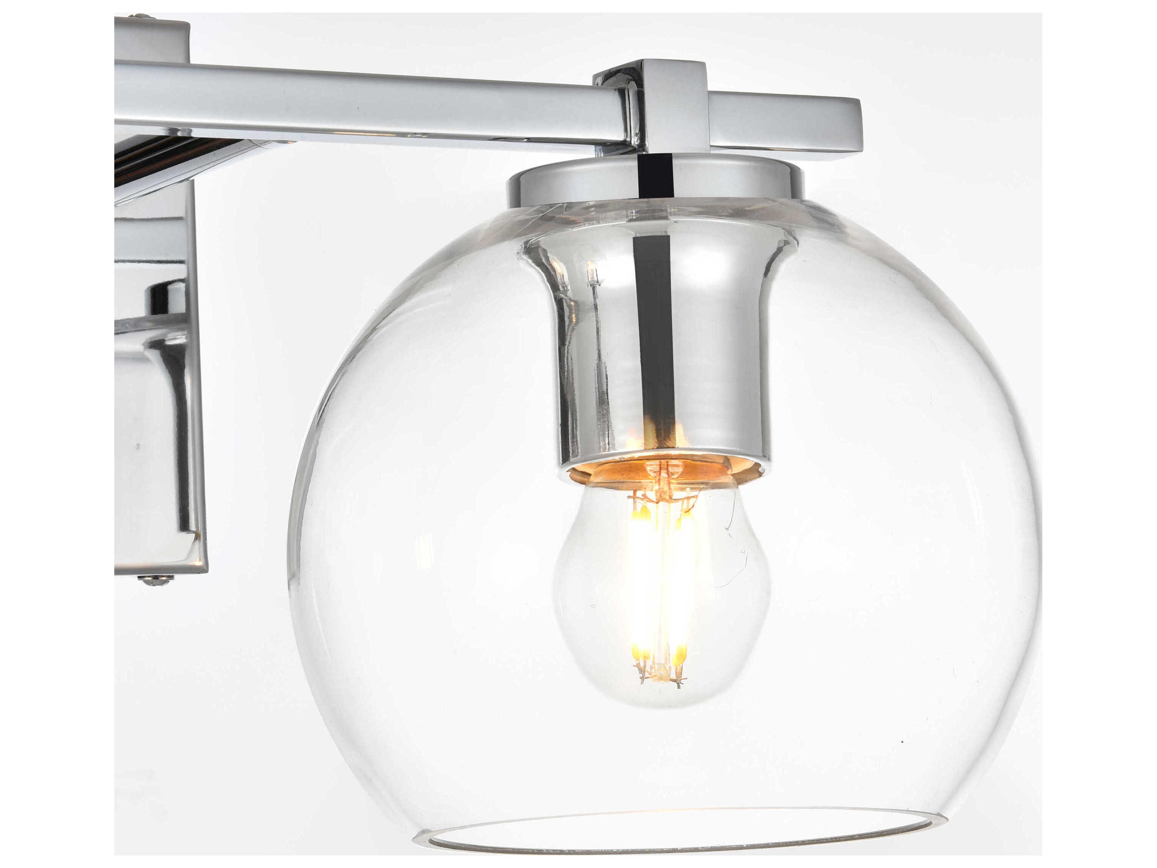 Elegant Lighting Juelz 2-Light Chrome Glass Vanity Light