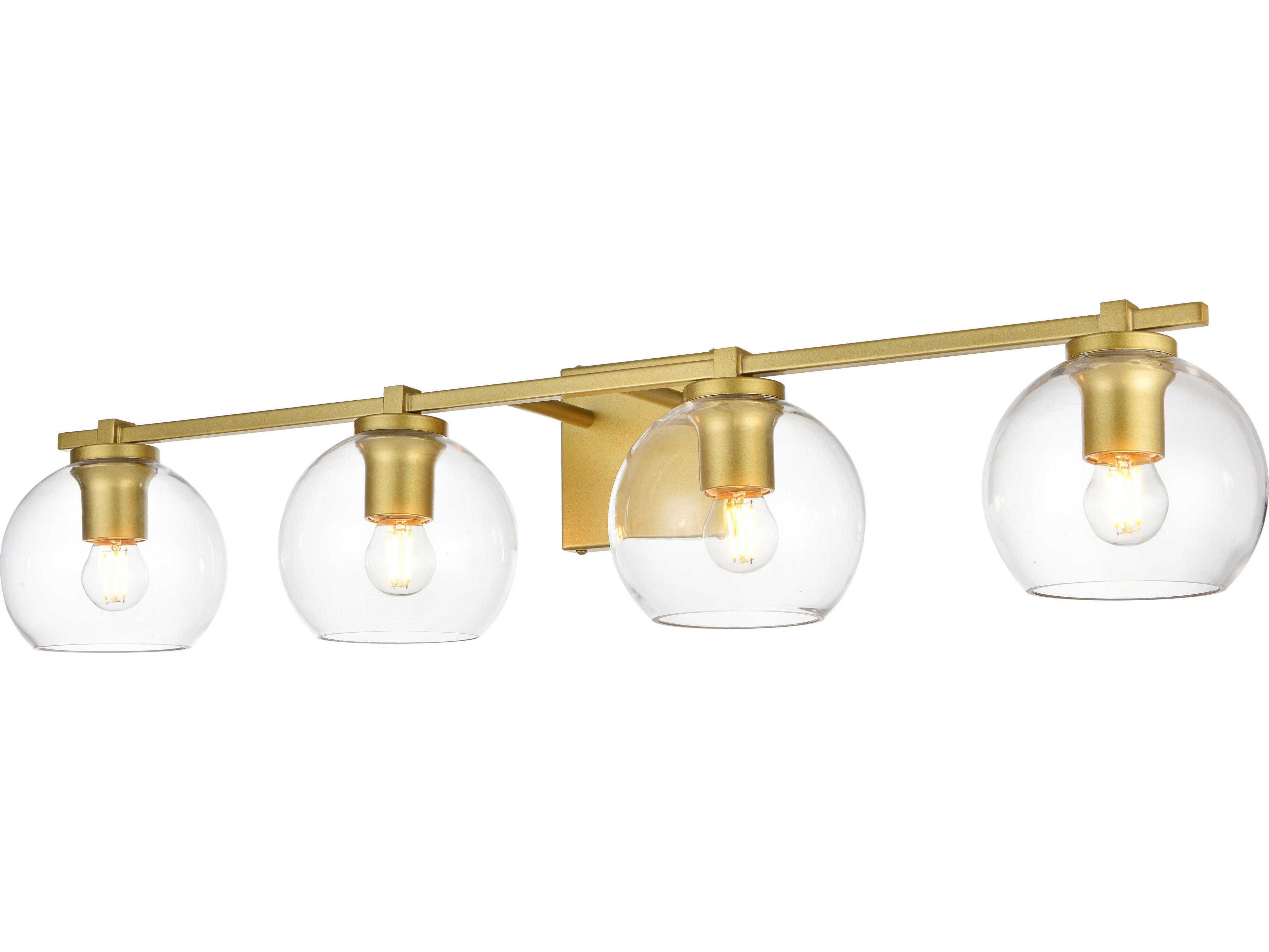 Juelz 4-Light Brass Glass Vanity Light