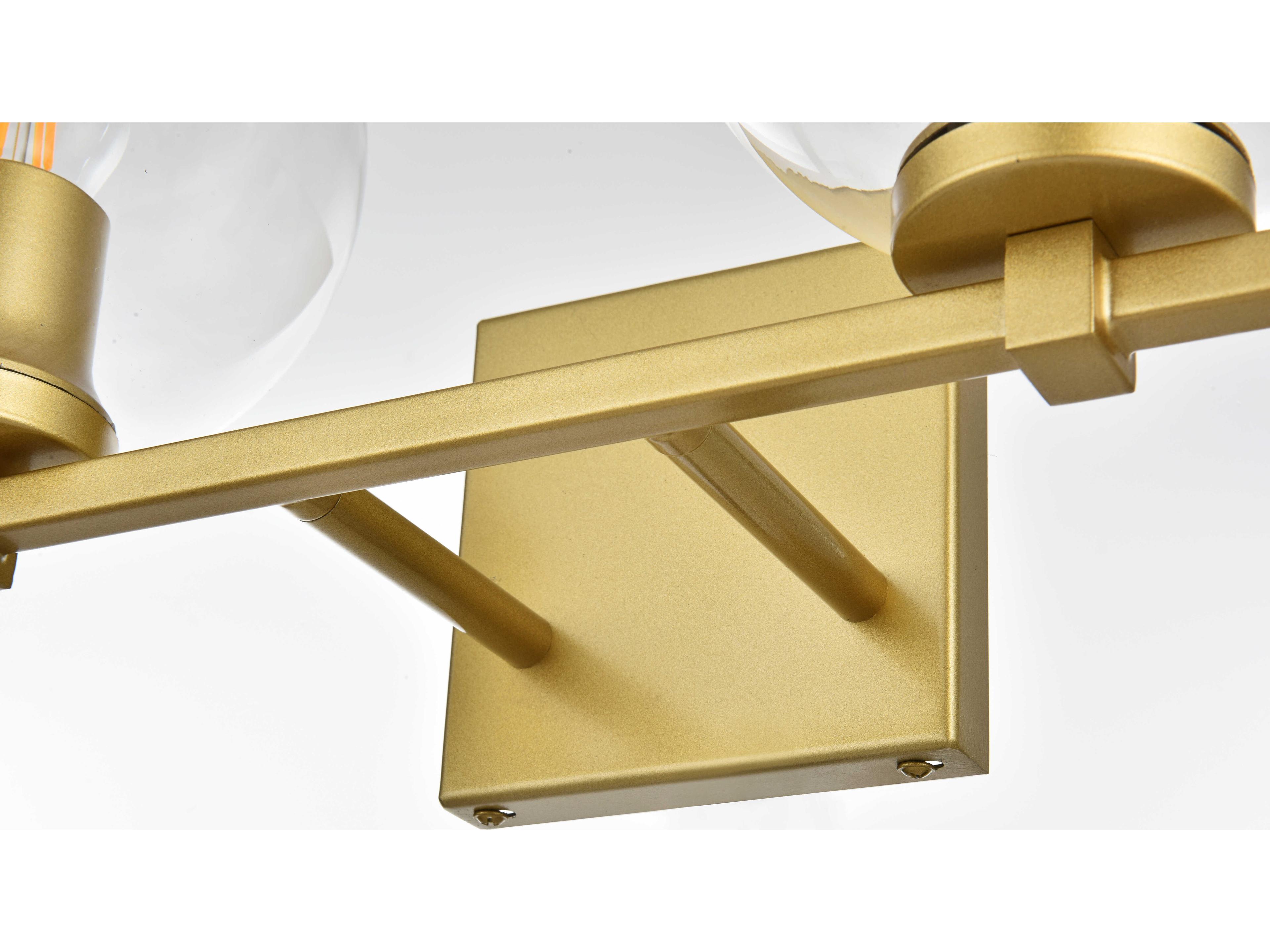 Elegant Lighting Juelz 4-Light Brass Glass Vanity Light