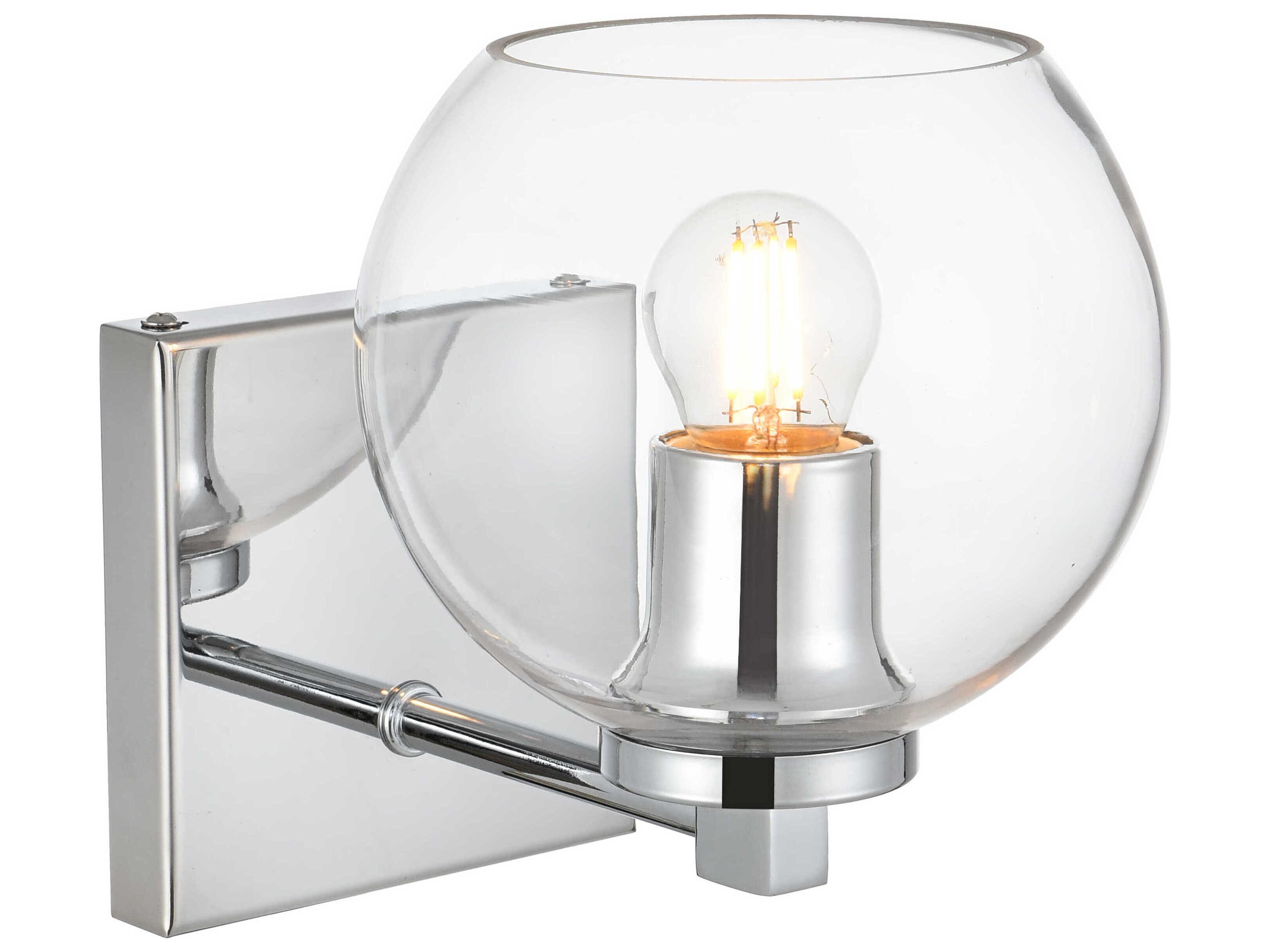 Elegant Lighting Juelz 1-Light Chrome Glass Wall Sconce