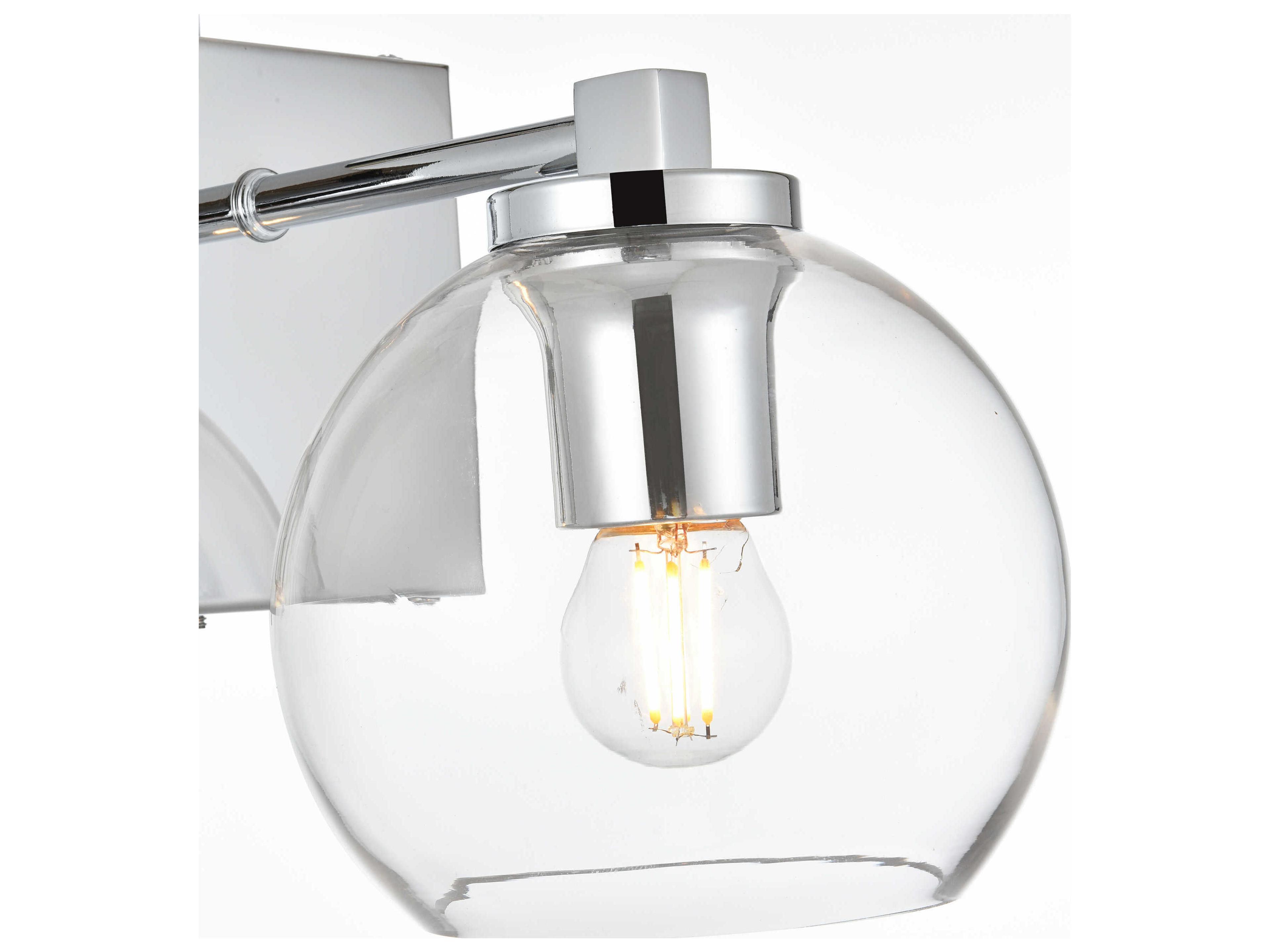 Elegant Lighting Juelz 1-Light Chrome Glass Wall Sconce