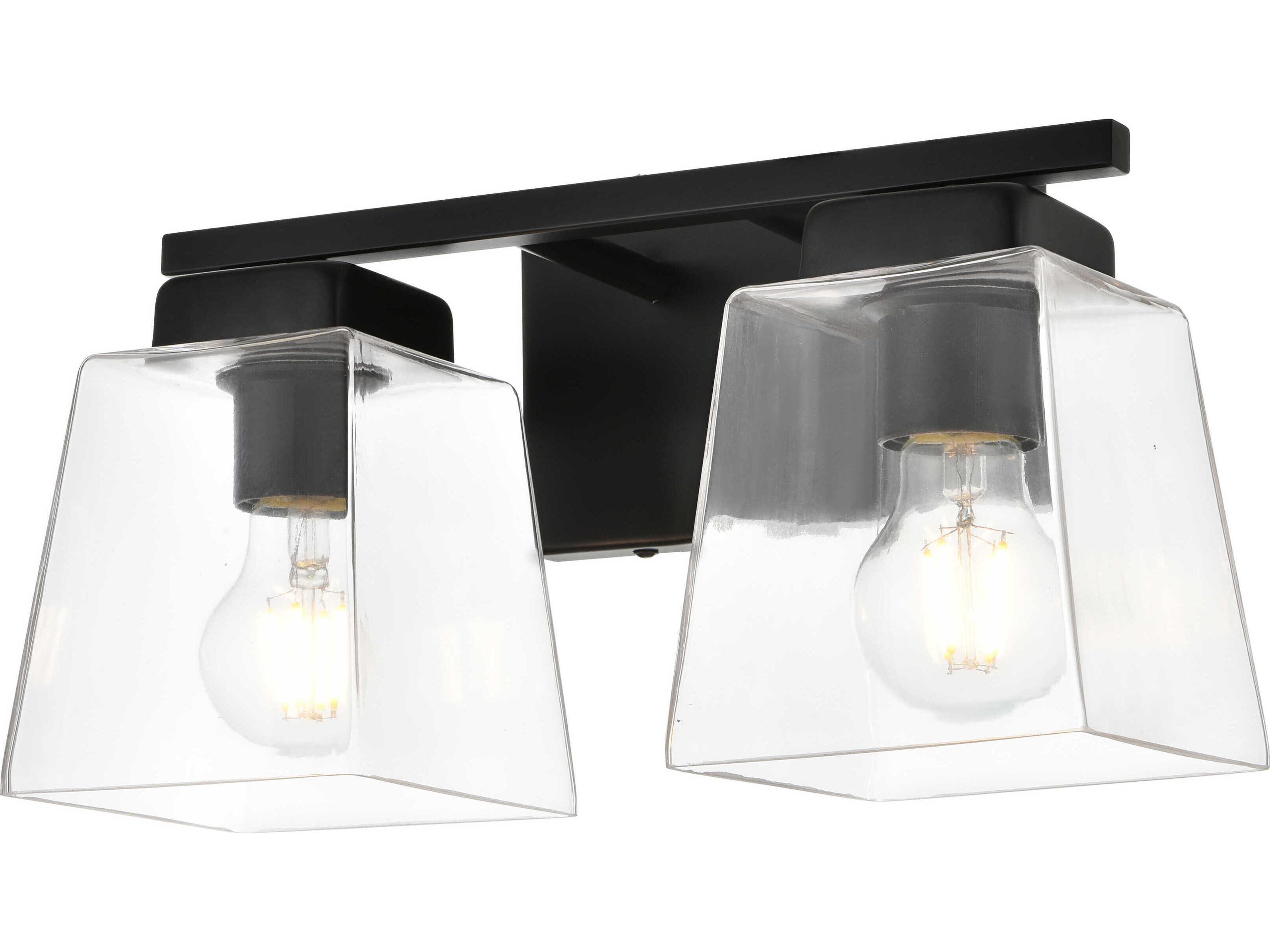 Merrick 2-Light Black Glass Vanity Light