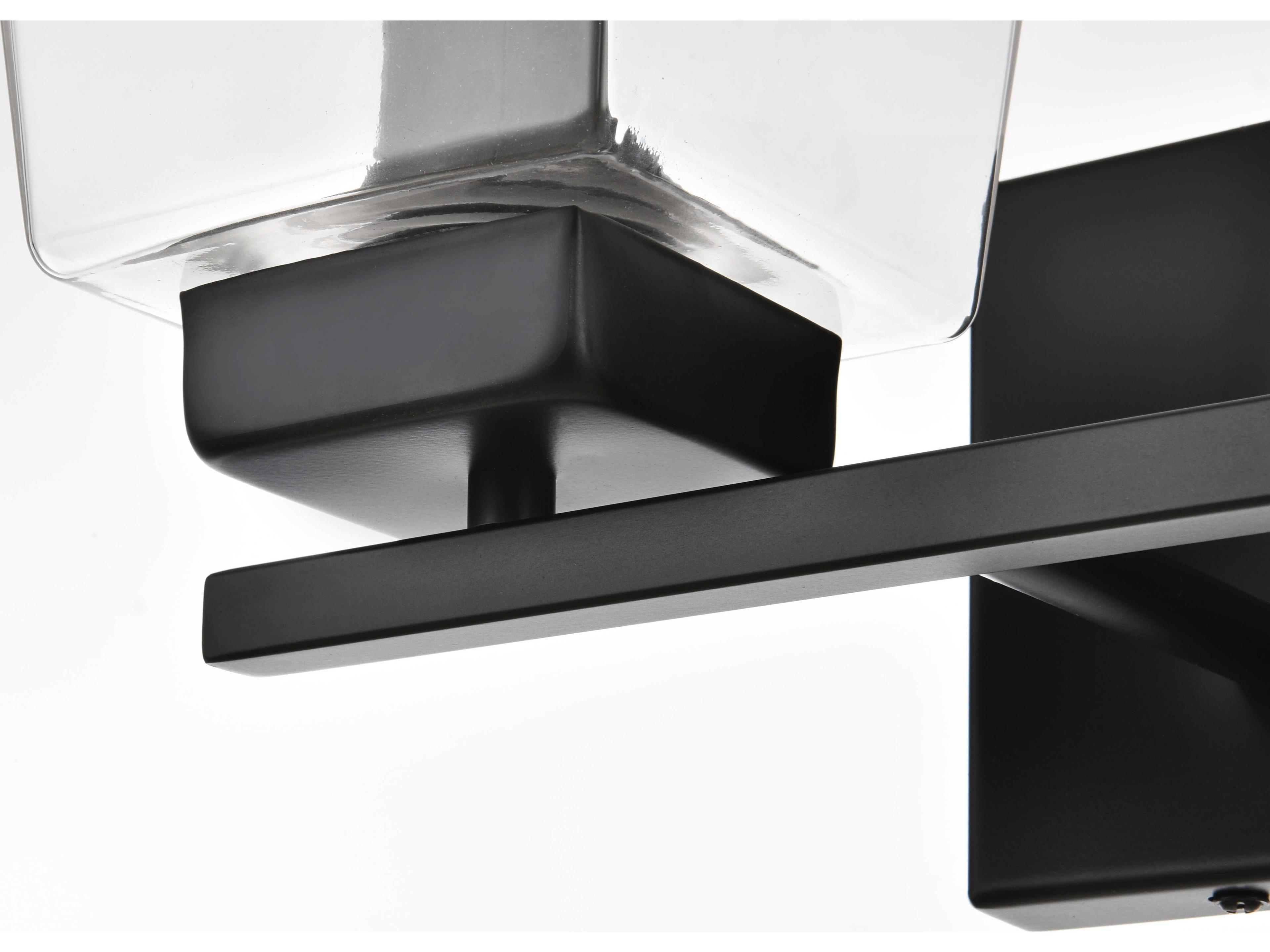 Elegant Lighting Merrick 2-Light Black Glass Vanity Light