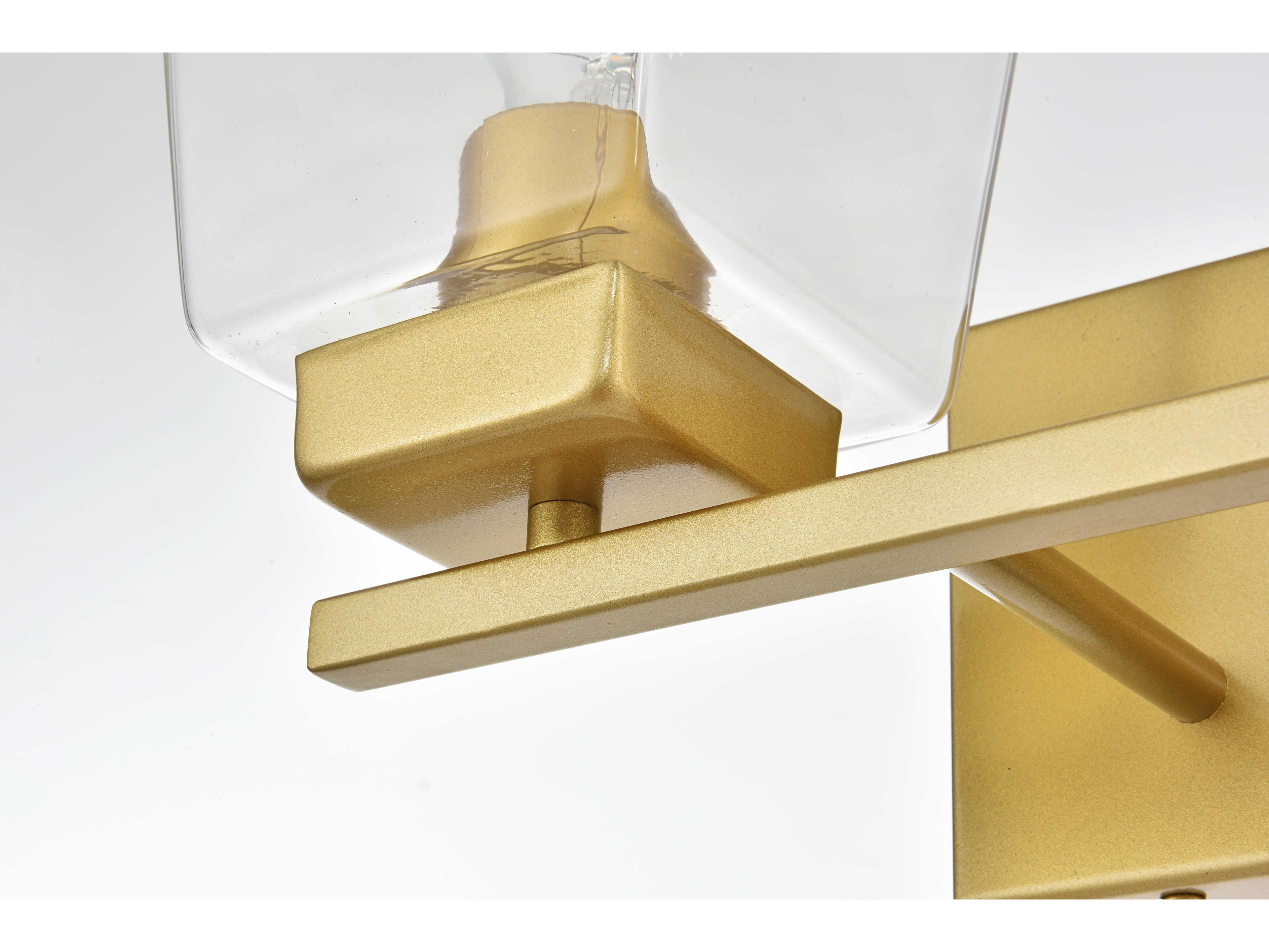 Elegant Lighting Merrick 2-Light Brass Glass Vanity Light