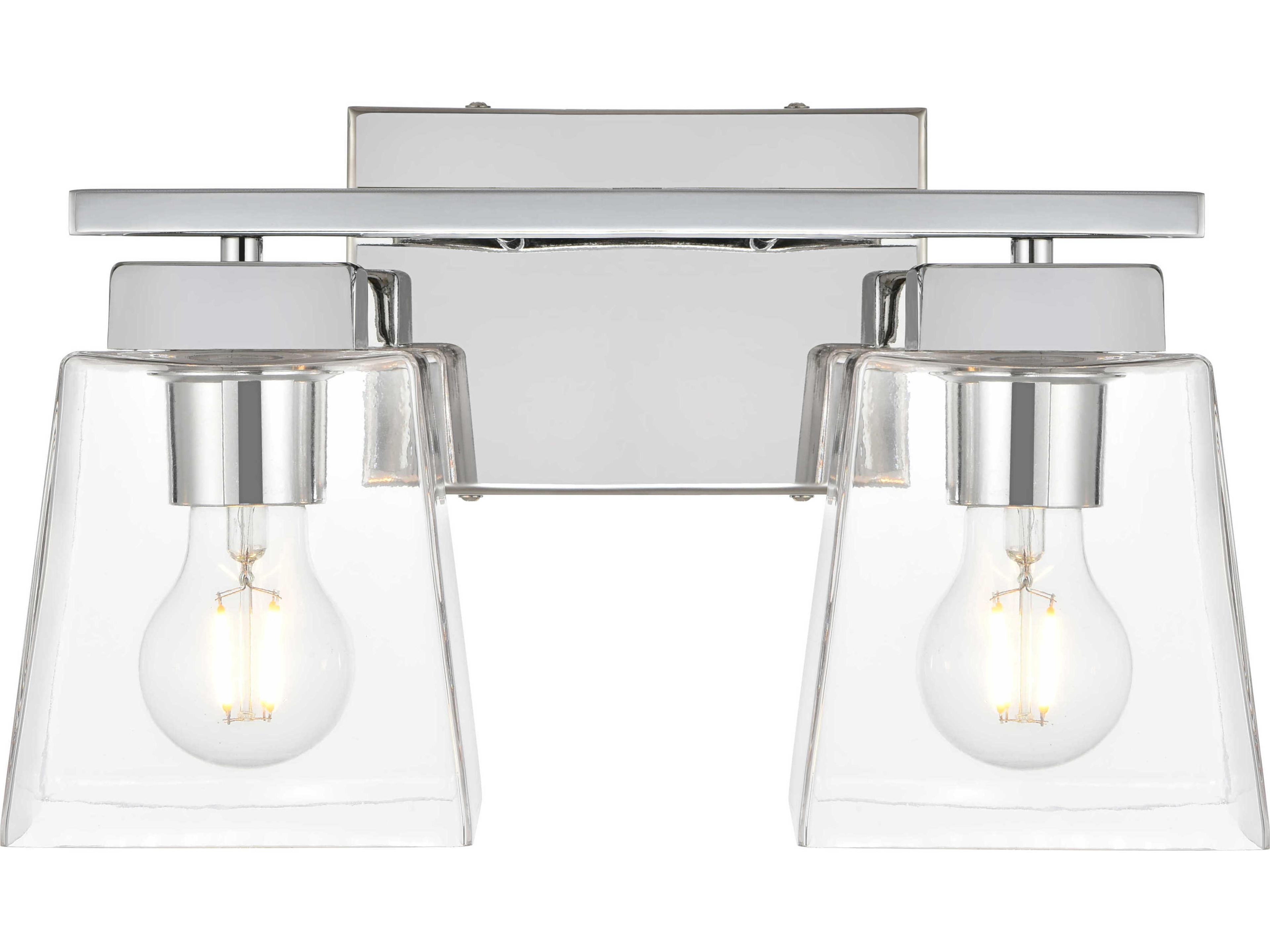 Elegant Lighting Merrick 2-Light Chrome Glass Vanity Light