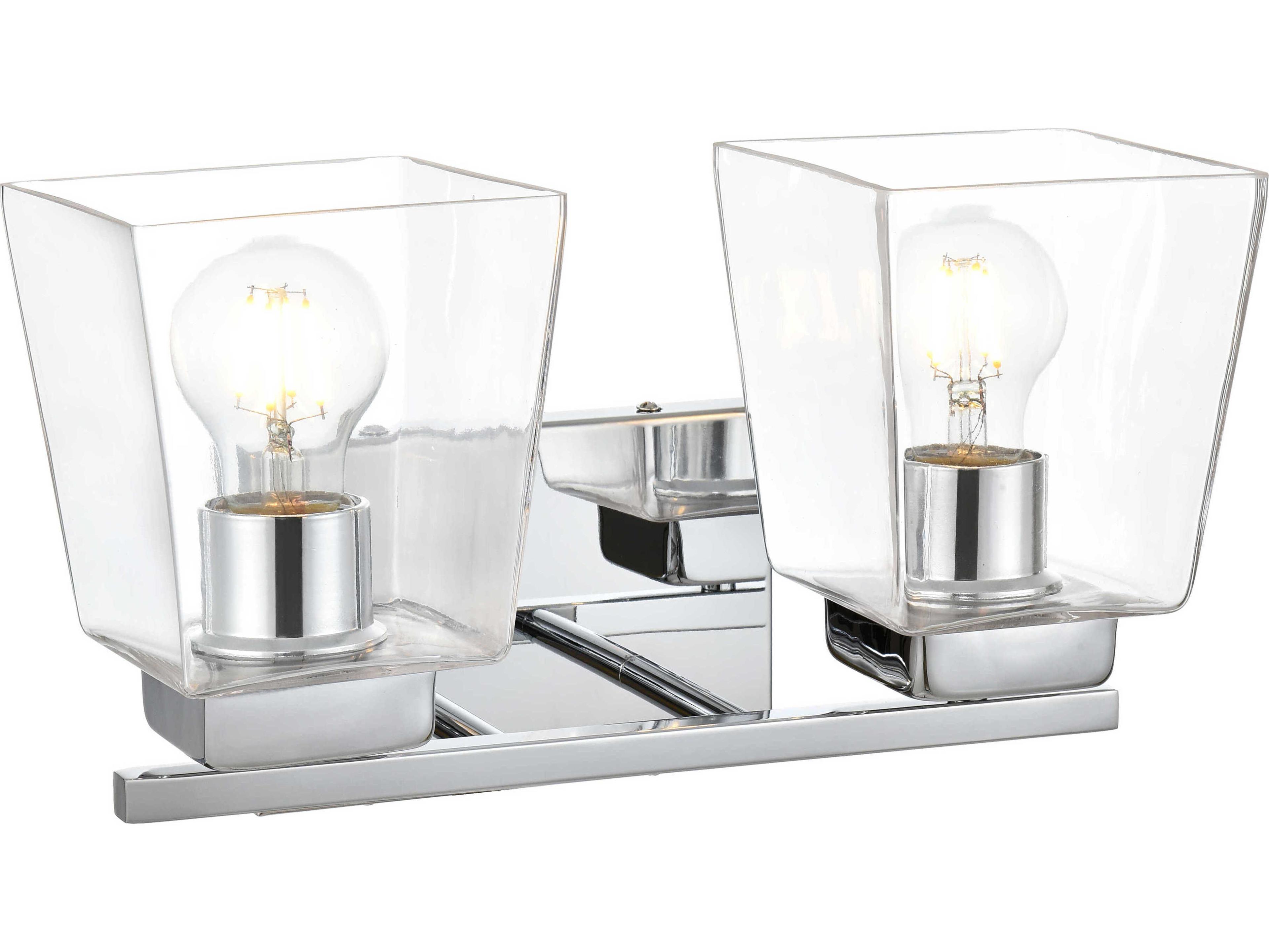 Elegant Lighting Merrick 2-Light Chrome Glass Vanity Light