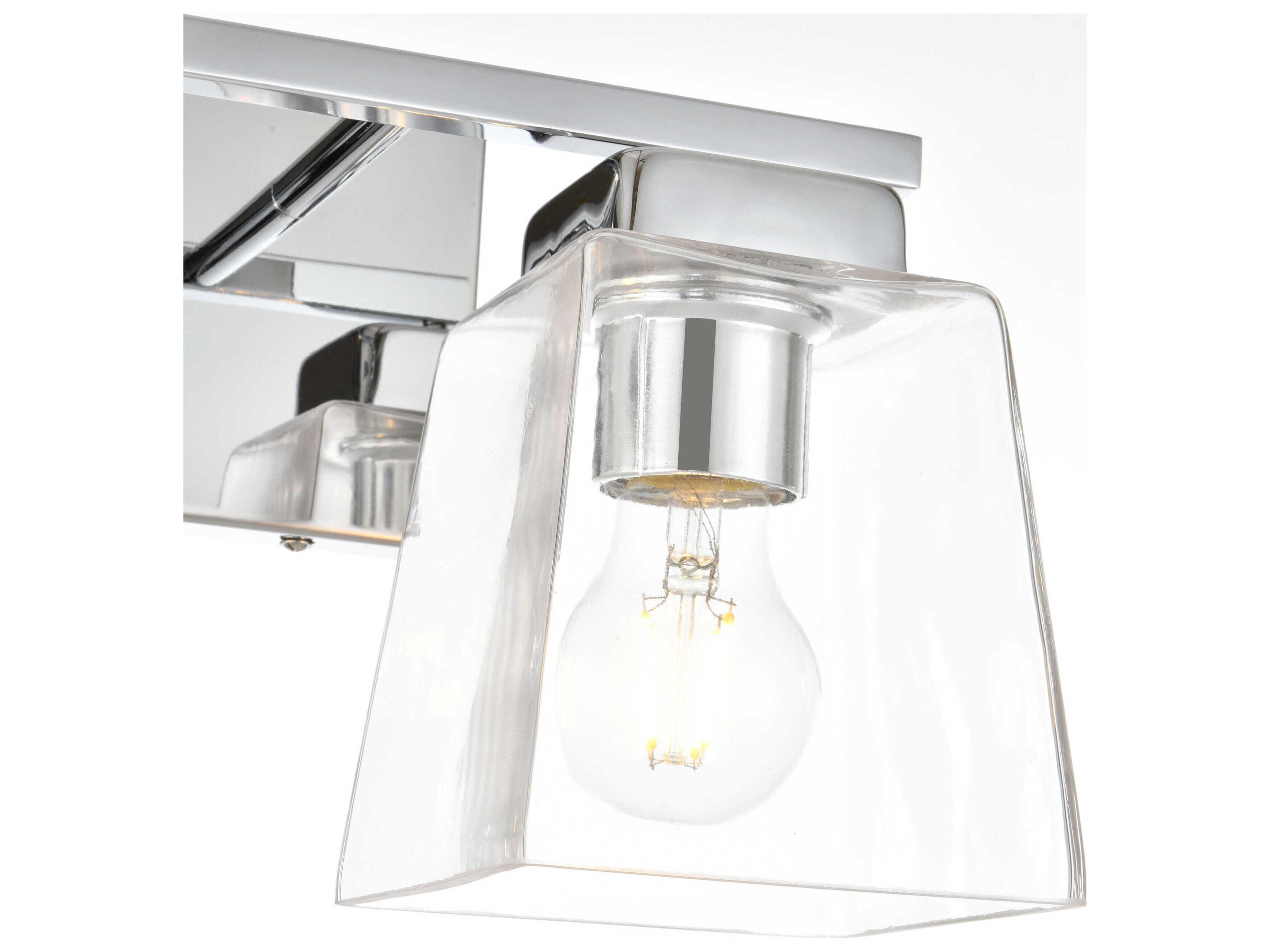 Elegant Lighting Merrick 2-Light Chrome Glass Vanity Light